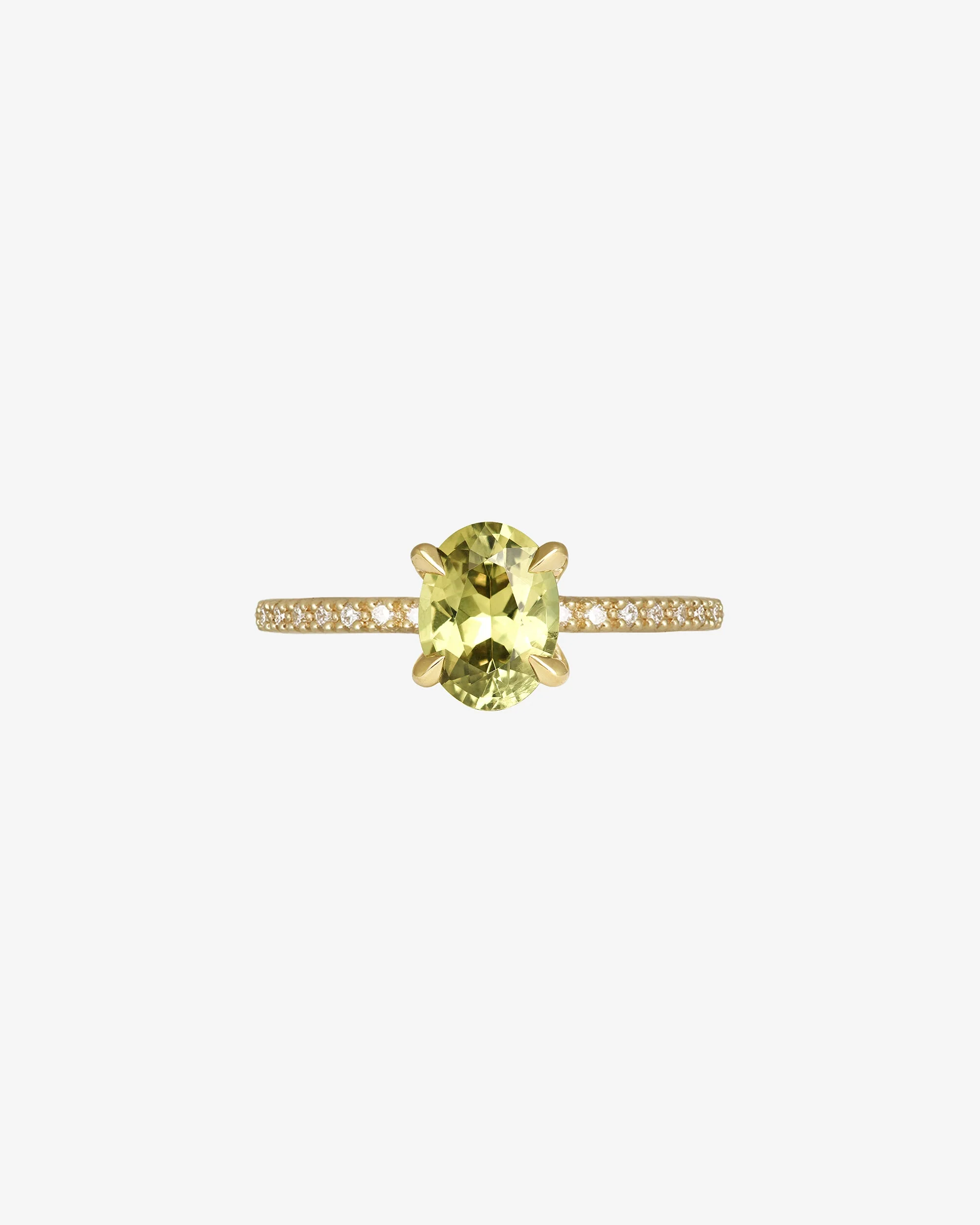 Adama Oval Ring 1.22ct Lime Sapphire Diamond Solid Gold - Image 3