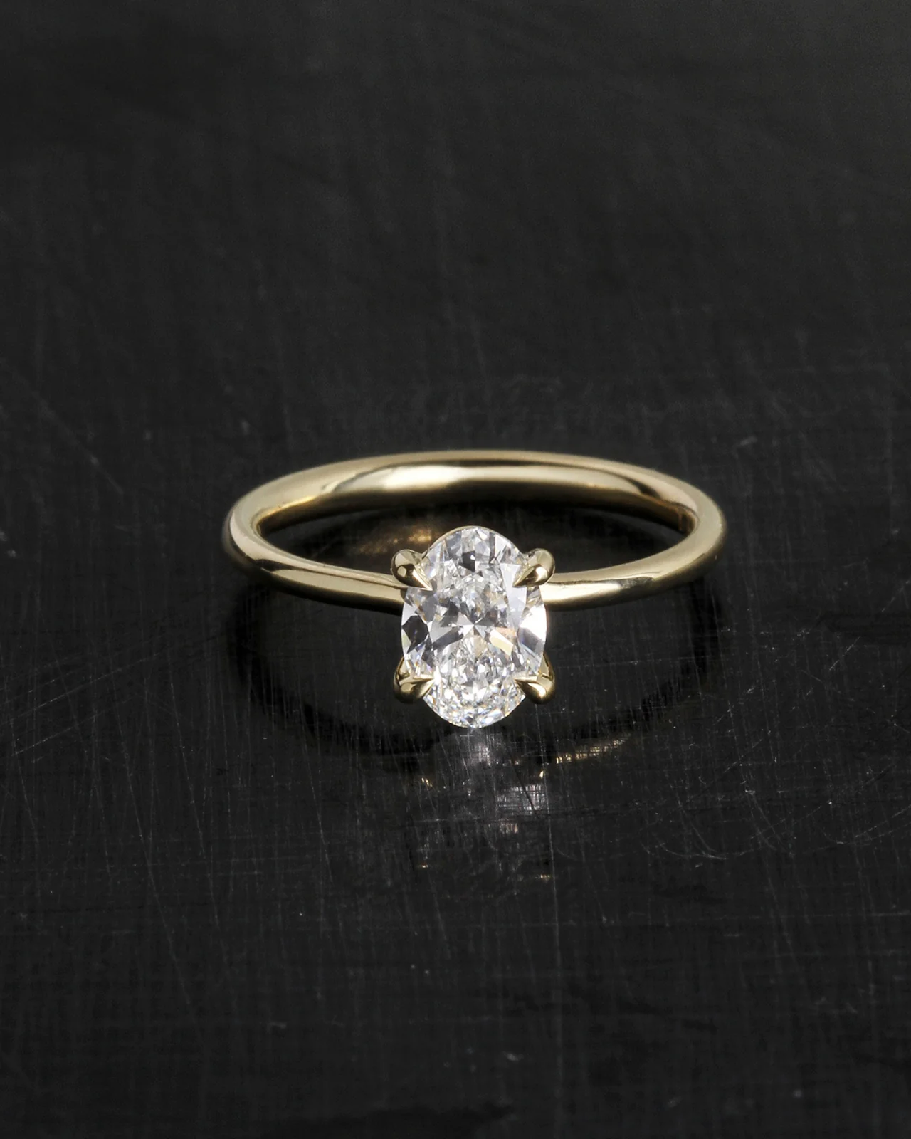 Adama Oval Ring Solitaire Diamond Solid Gold - Image 3