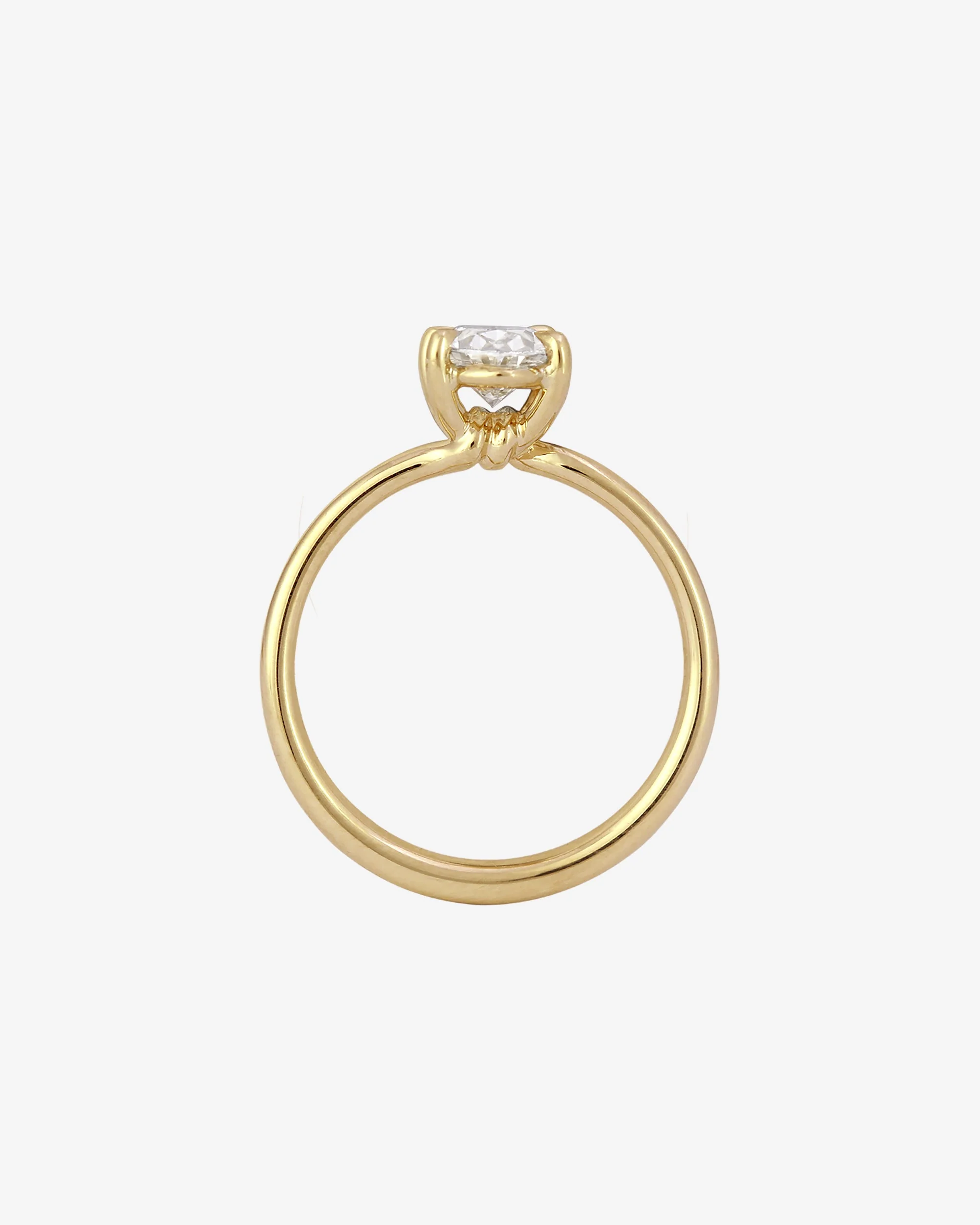 Adama Oval Ring Solitaire Diamond Solid Gold - Image 4