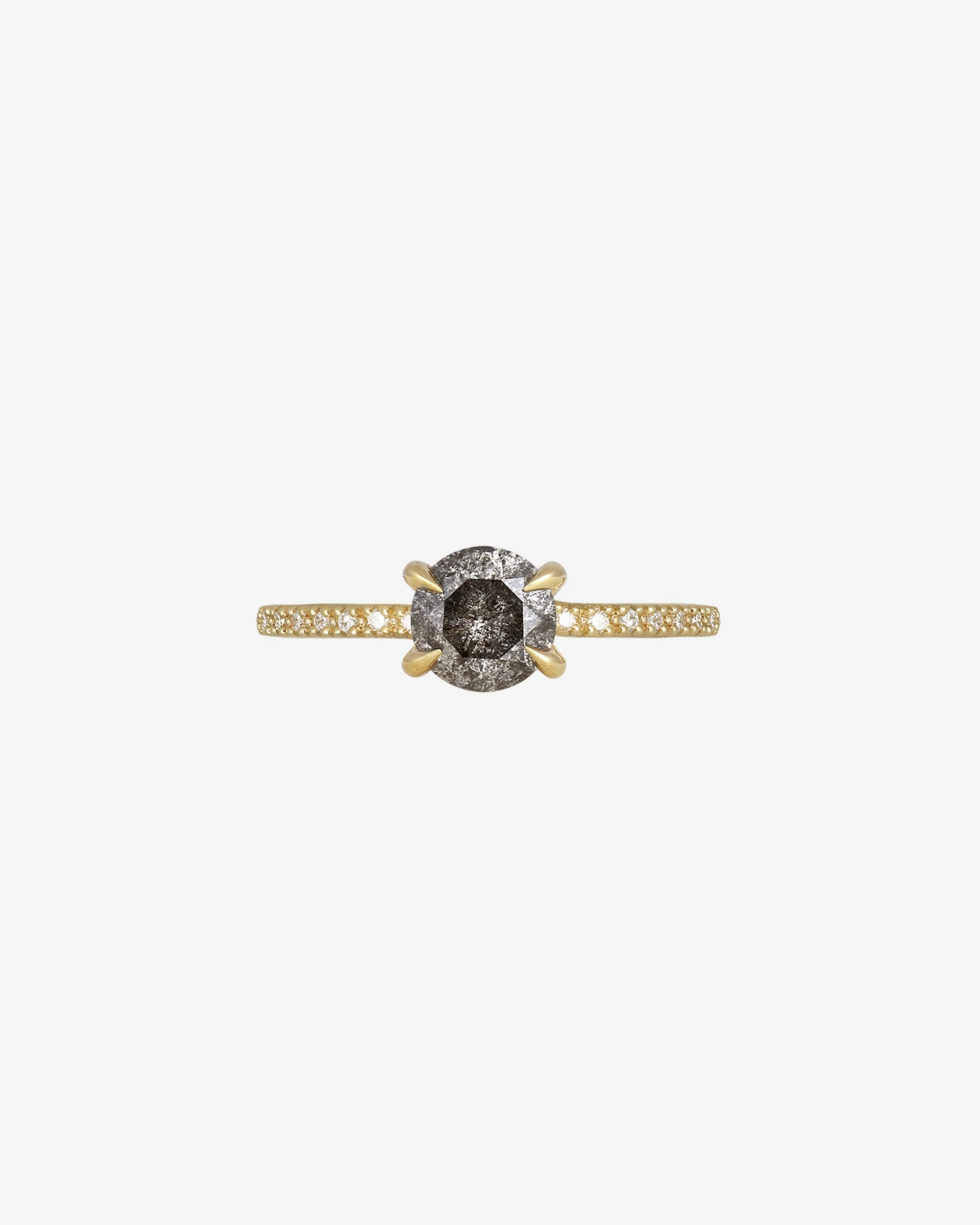 Adama Round Ring Salt and Pepper Diamond Solid Gold - Image 3