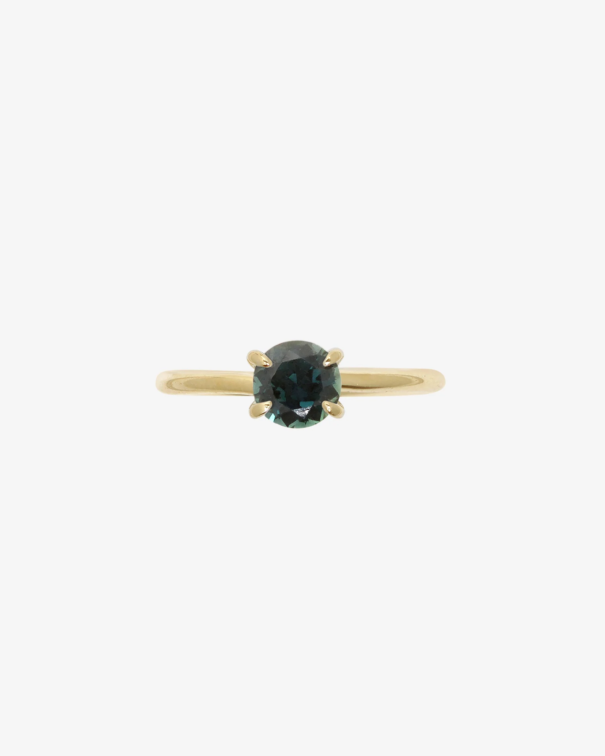 Adama Round Ring Solitaire Teal Sapphire Solid Gold - Image 6