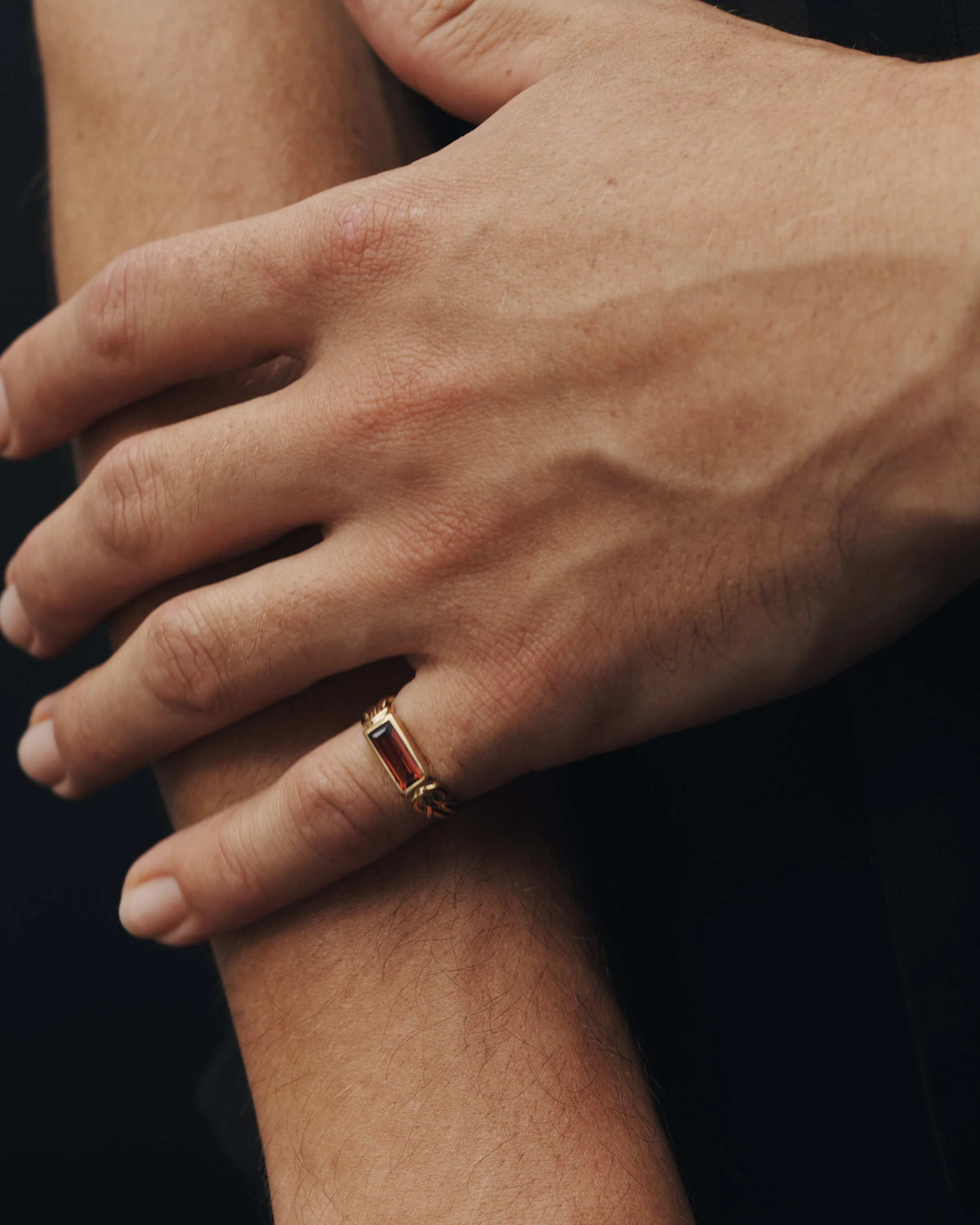Airla Solitaire Ring Garnet Gold Vermeil - Image 2