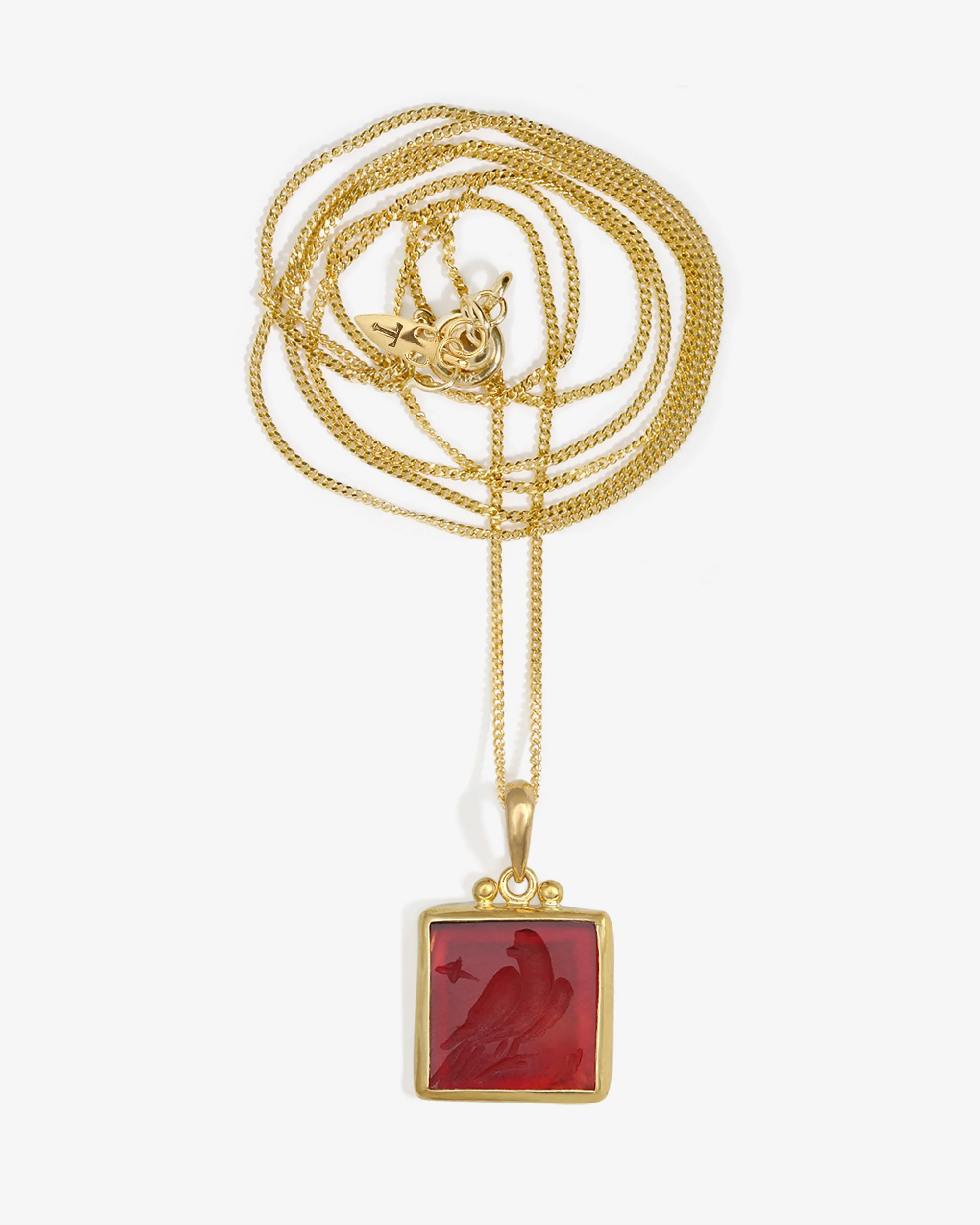 Anu Eagle Necklace Carnelian Solid Gold - Image 4
