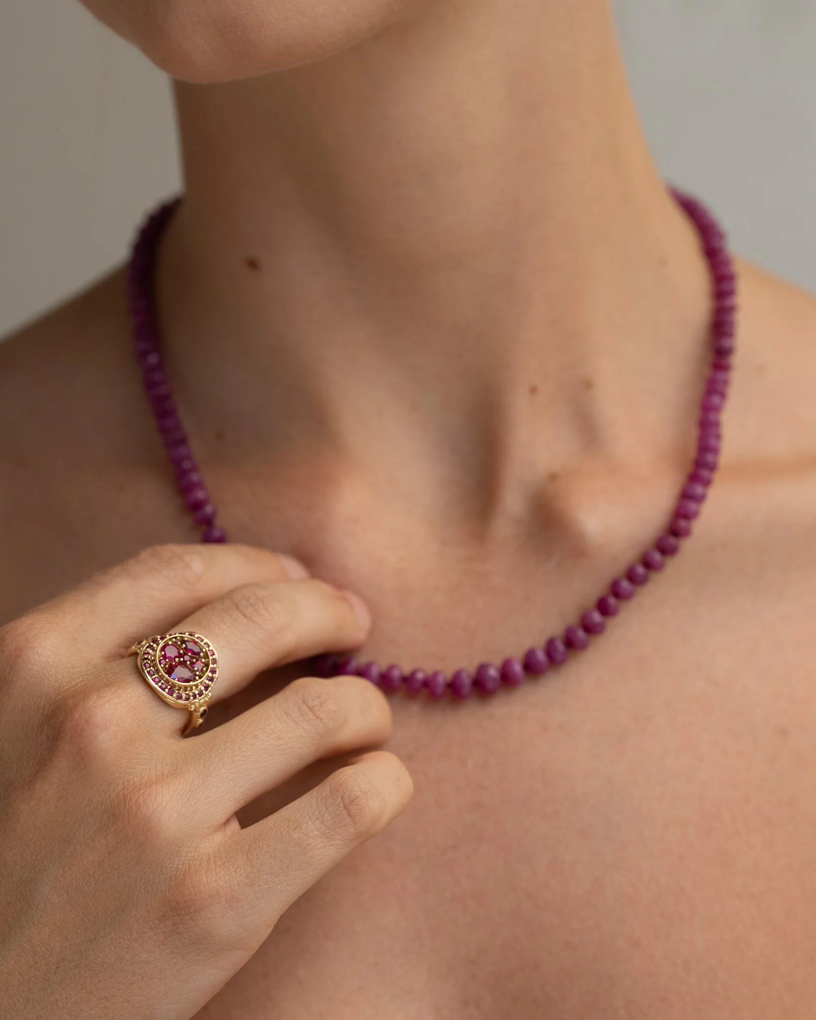 Asteria Halo Ruby Ring Solid Gold - Image 6