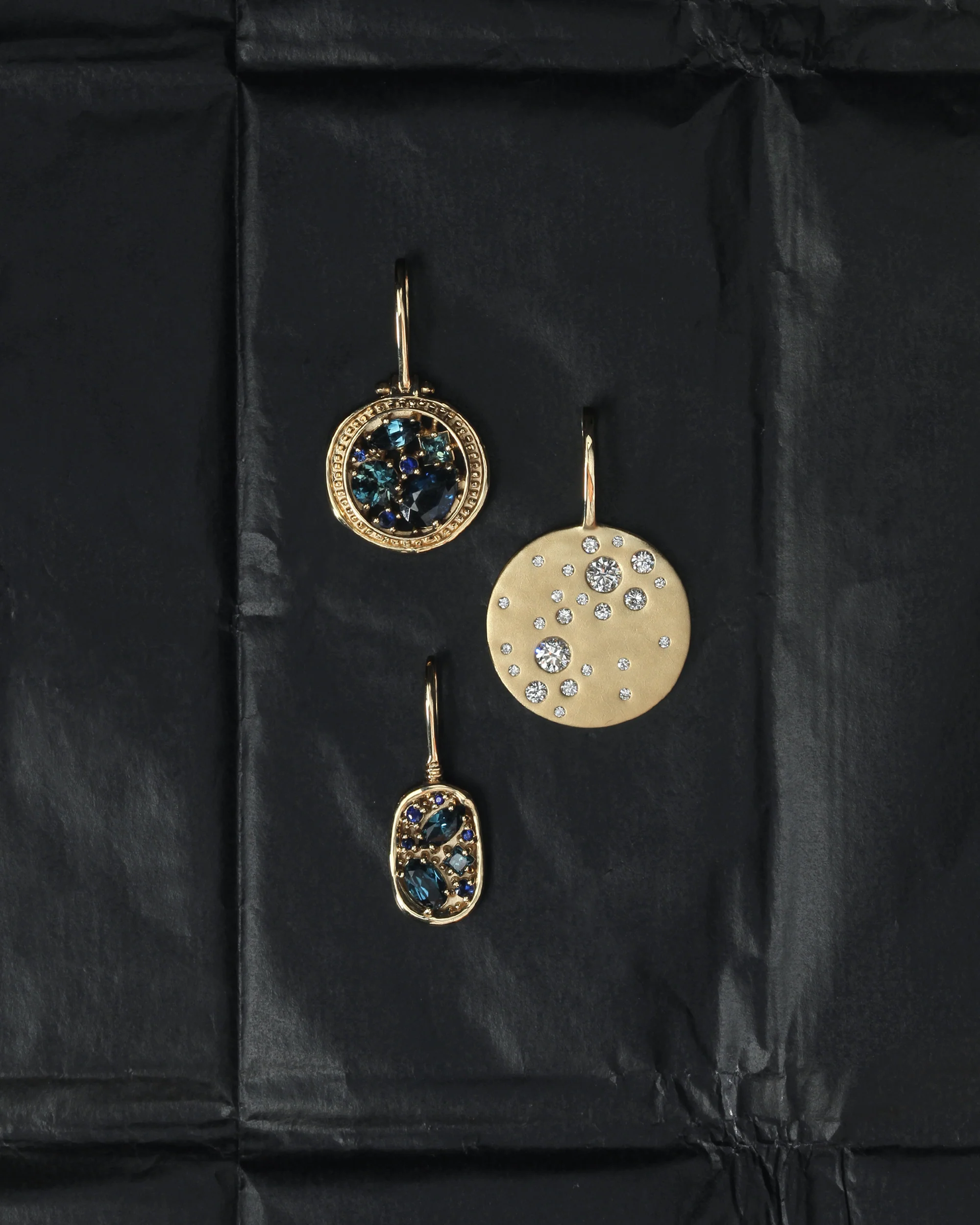 Asteria Pendant Teal Sapphire Solid Gold - Image 3