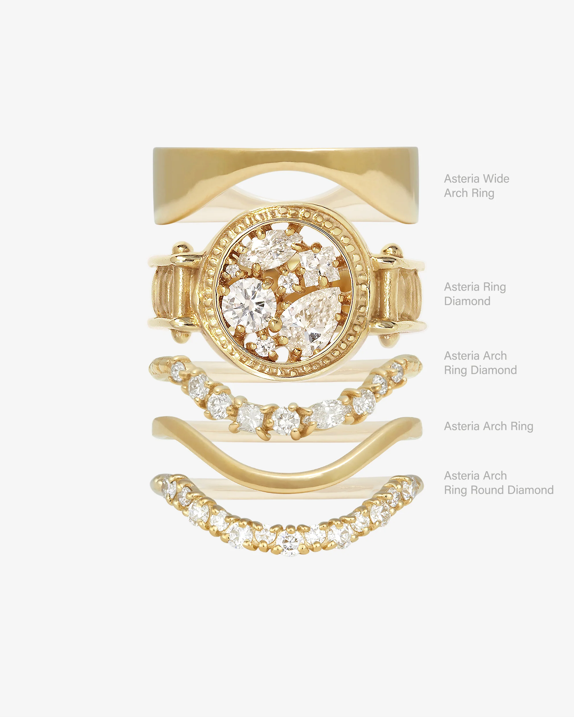 Asteria Ring Diamond Solid Gold - Image 3