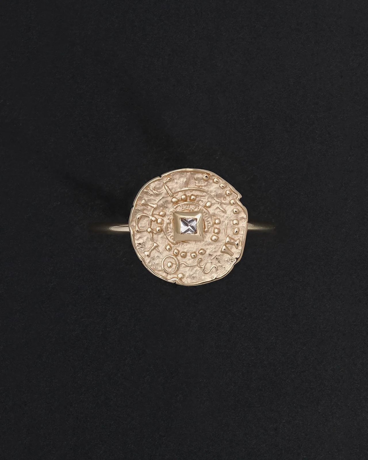 Atlantis Coin Ring Diamond Solid Gold - Image 4