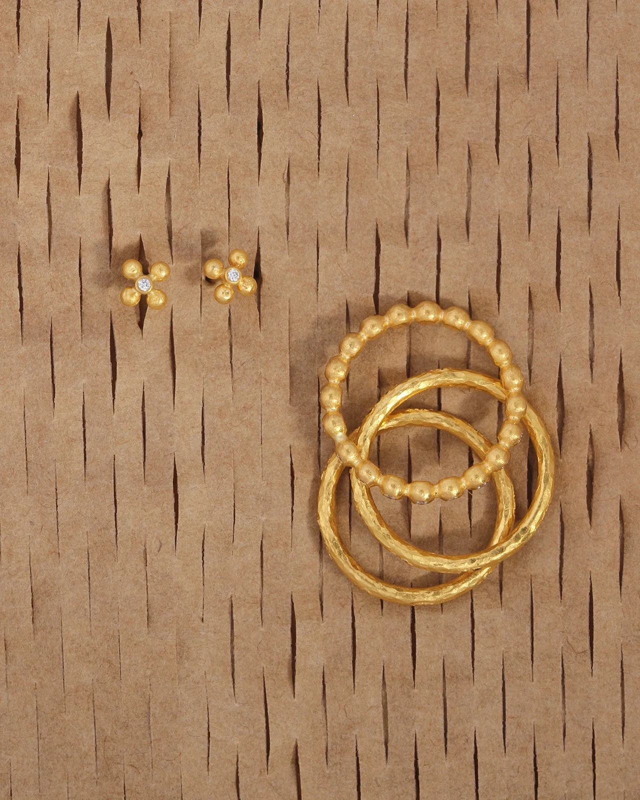 Ayana Flower Studs Diamond Solid Gold - Image 5