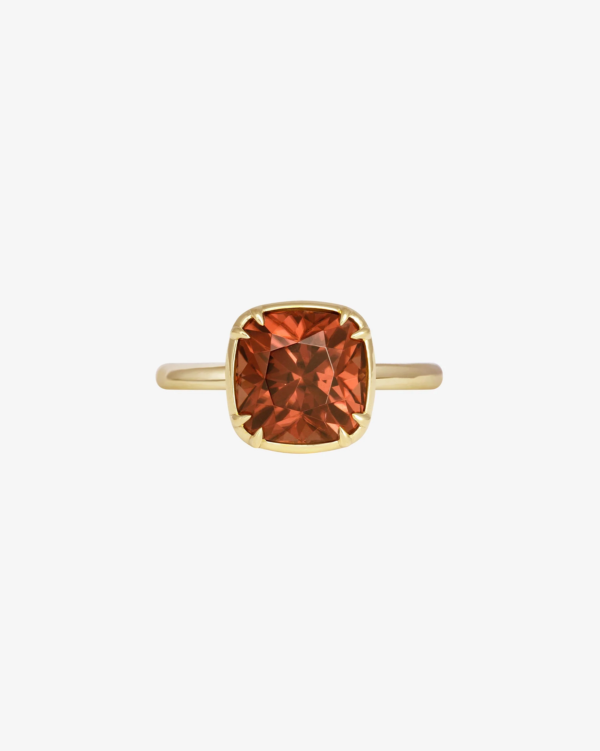 Azalea Cushion Ring 4.97ct Jacinth Zircon Solid Gold - Image 6