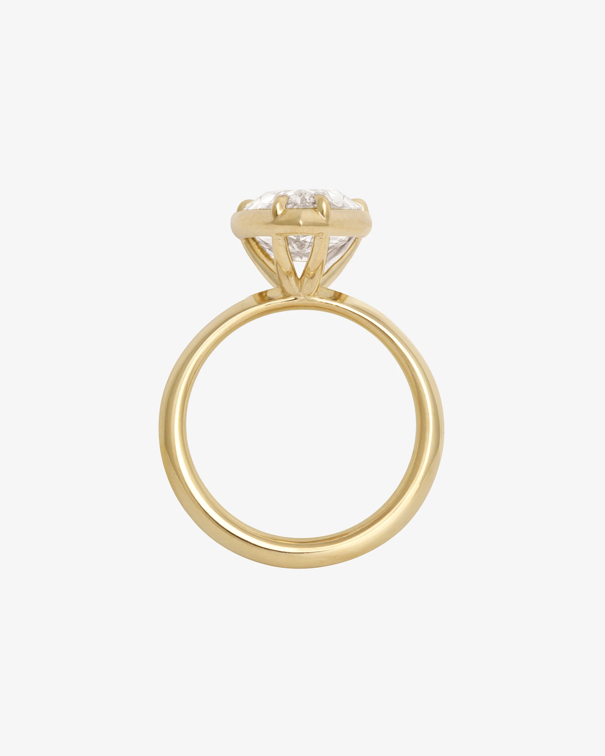 Azalea Ring 3ct Pear Cut White Diamond Solid Gold - Image 5