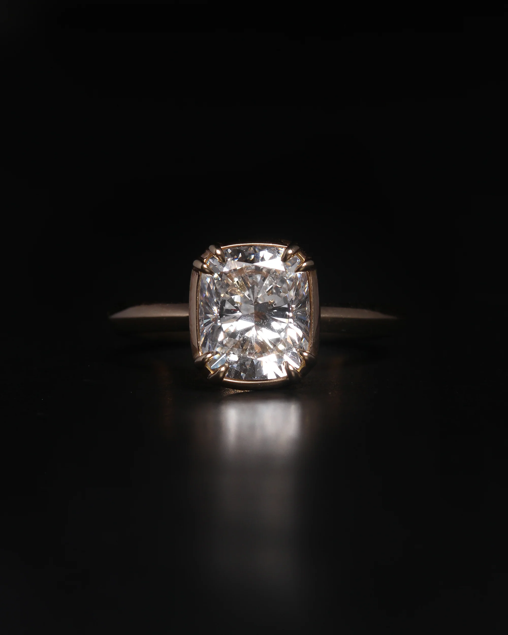 Azalea Ring Cushion Cut Diamond Solid Gold - Image 7