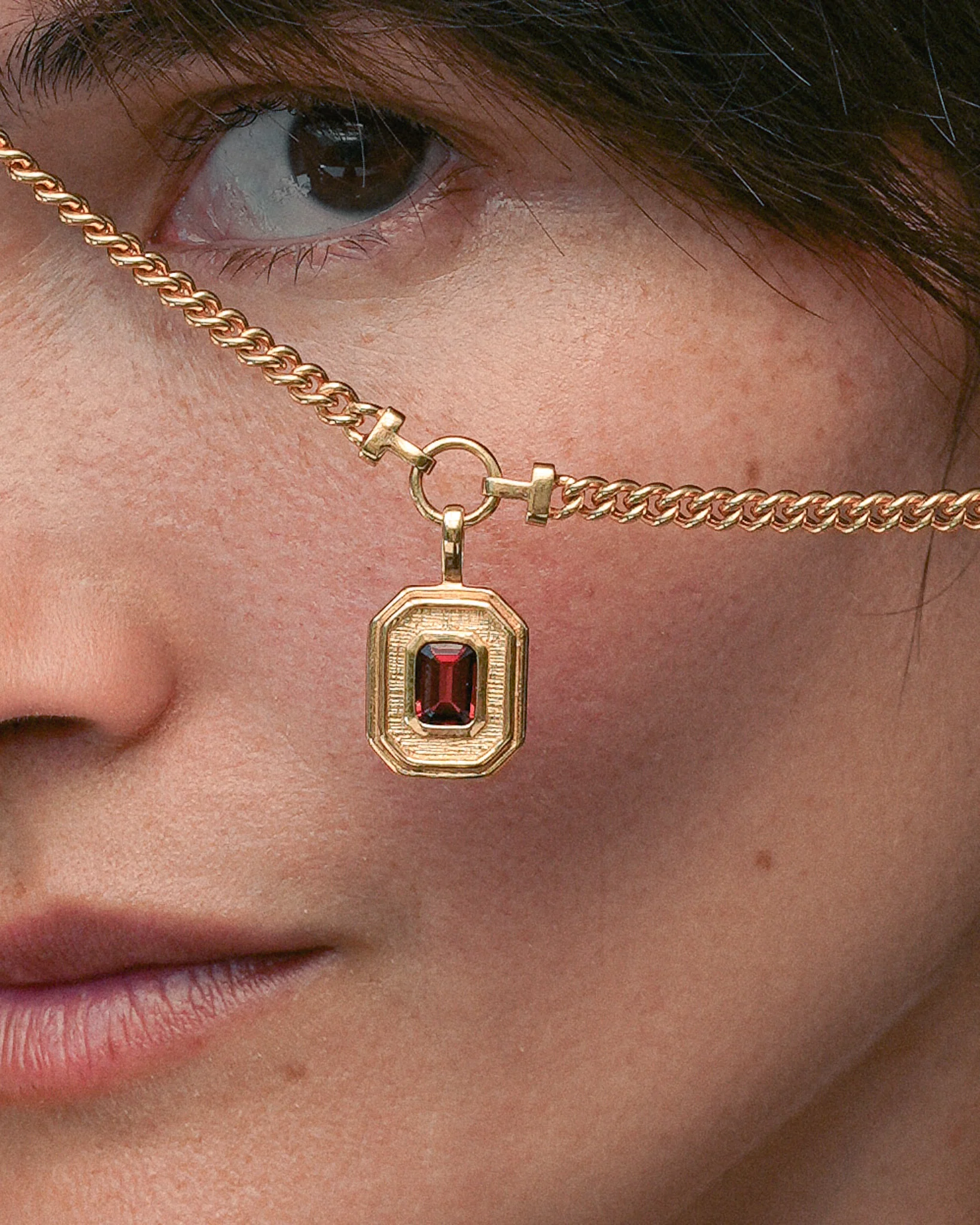 Byzantine Necklace Garnet Gold Vermeil - Image 4