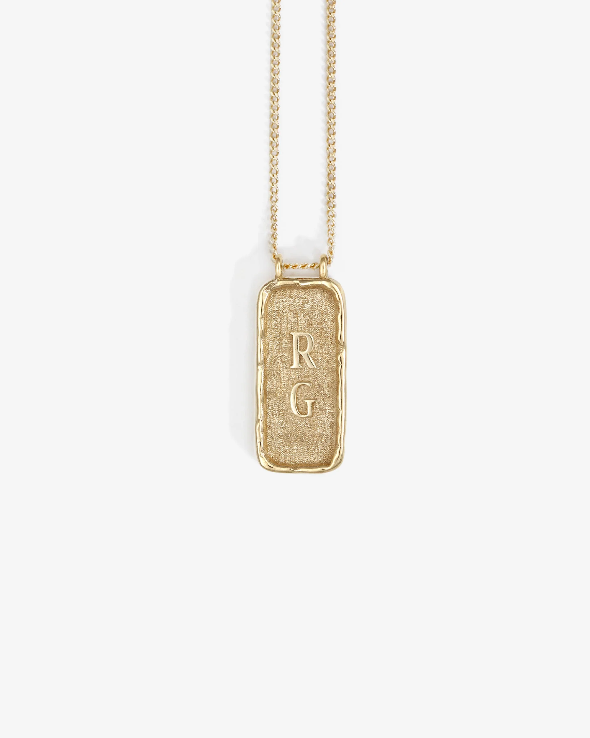 Bespoke Cartouche Initial Necklace Solid Gold - Image 3