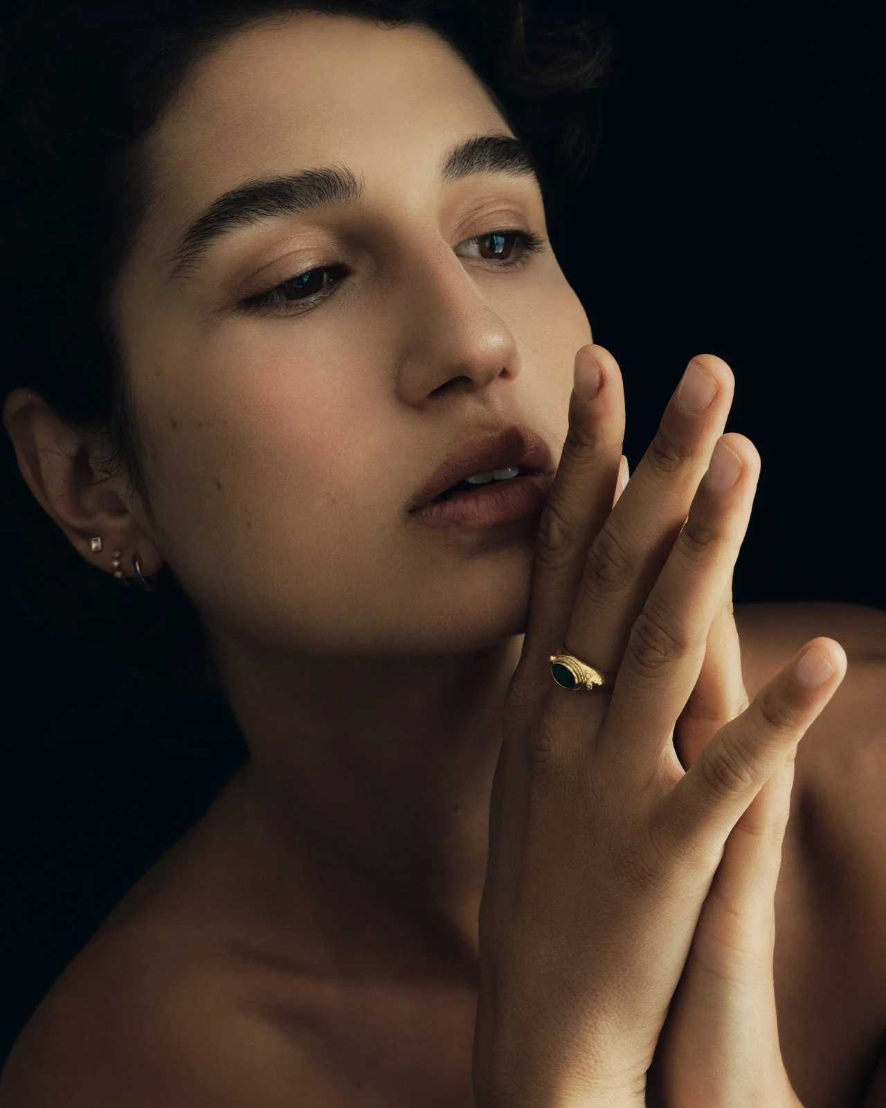 Ceren Ring Emerald Solid Gold - Image 3
