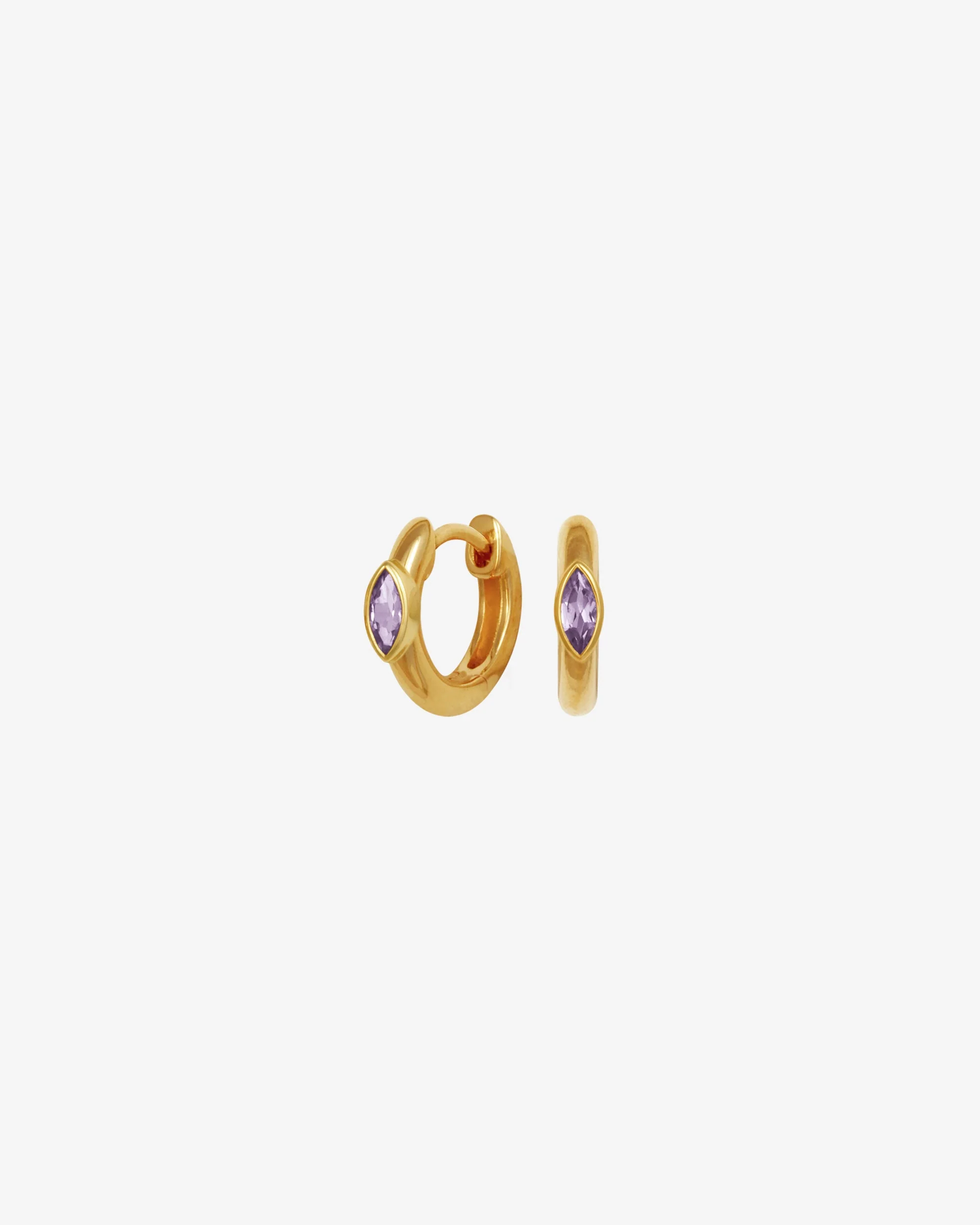Chrysalis Earrings Amethyst Gold Vermeil
