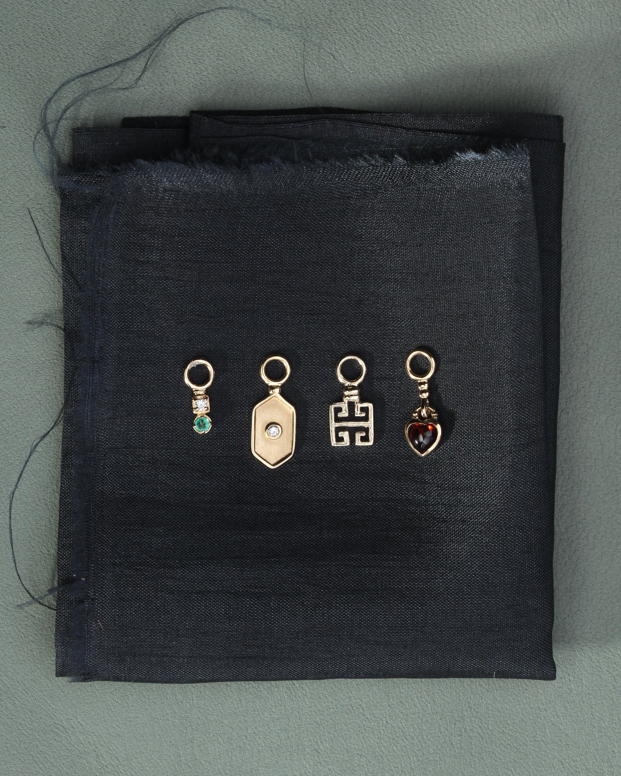 Double Greek Key Ear Charm Solid Gold - Image 3