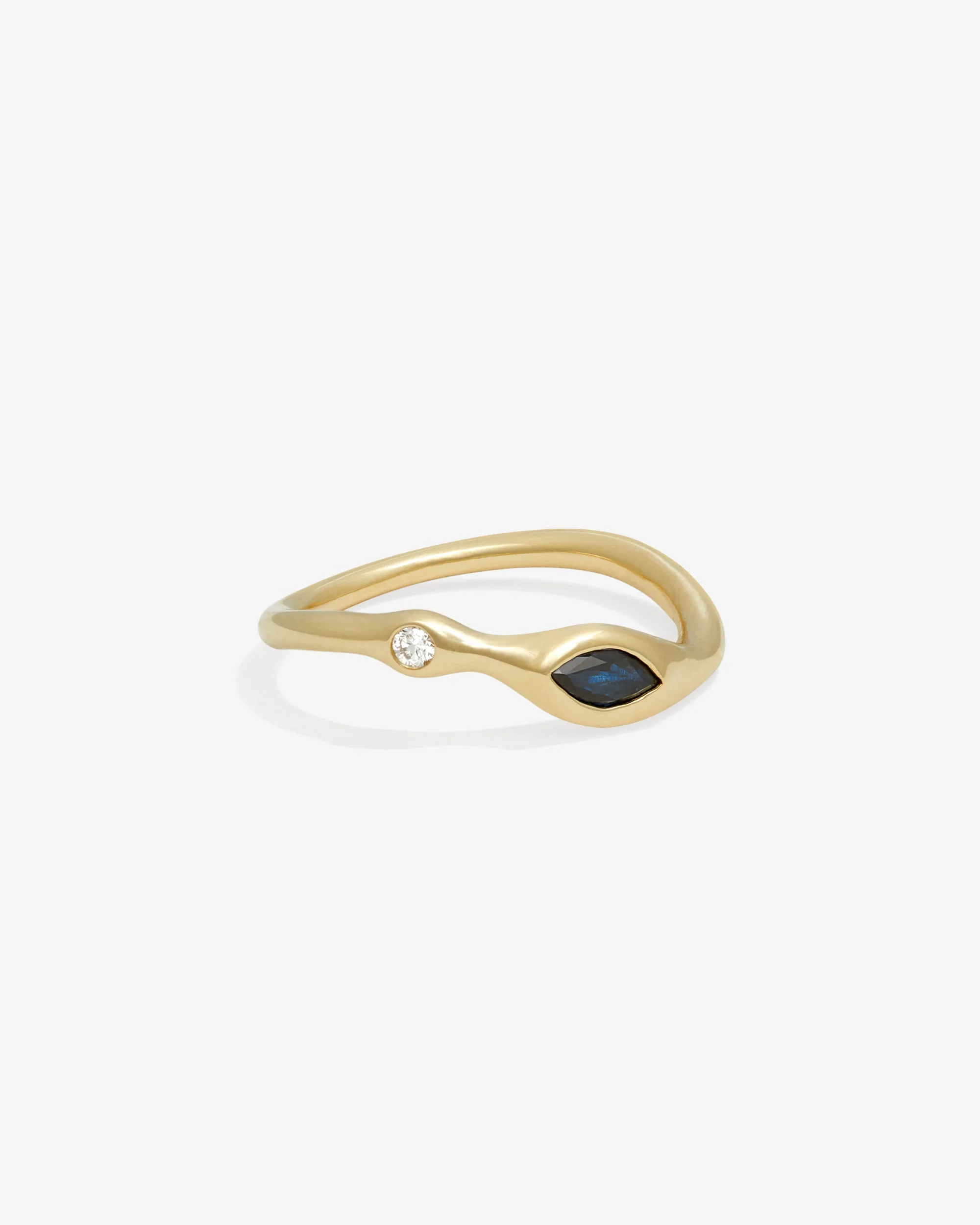 Dua Ring Sapphire Diamond Solid Gold