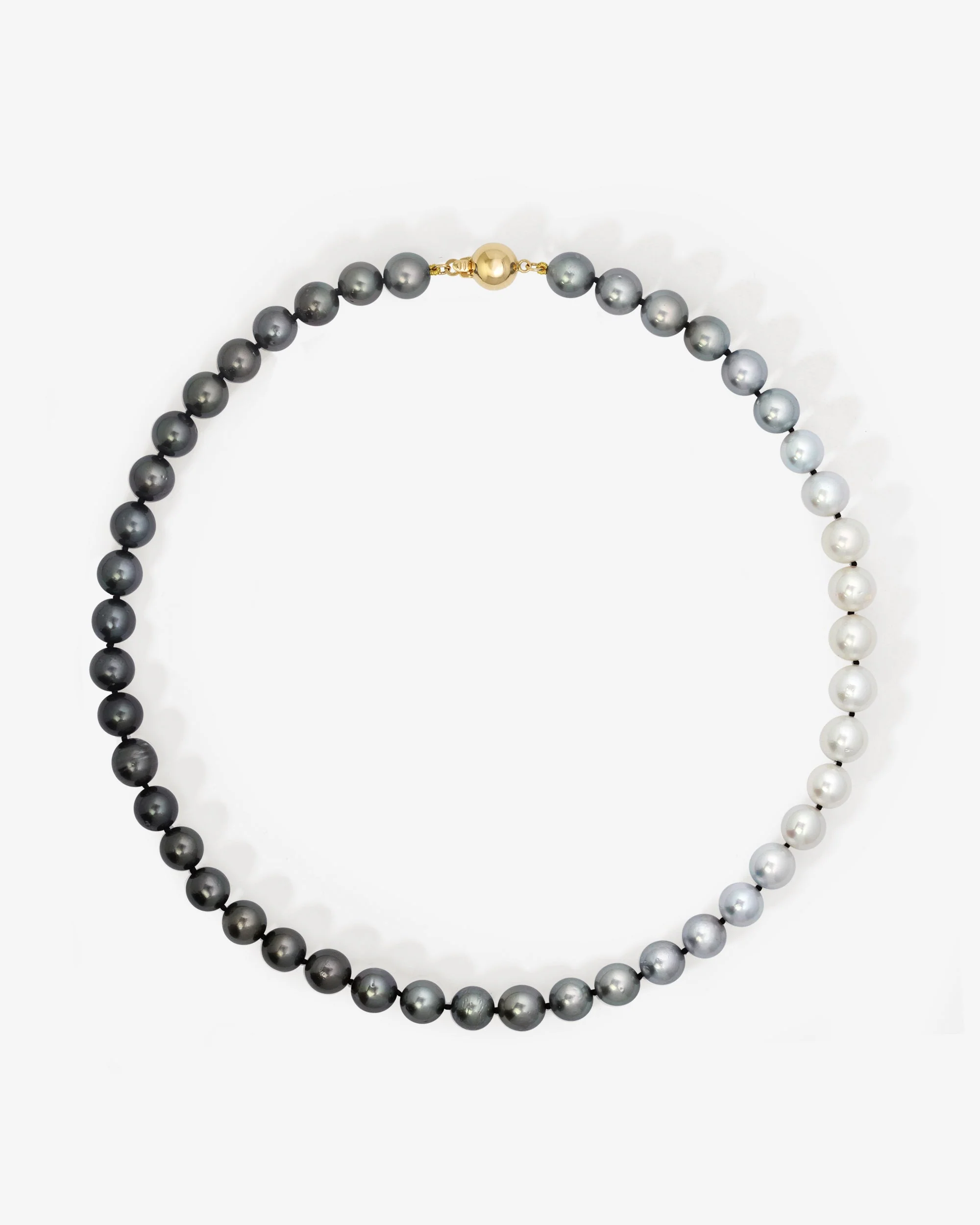 Eclipse Akoya and Tahitian Pearl Necklace Solid Gold - Image 5