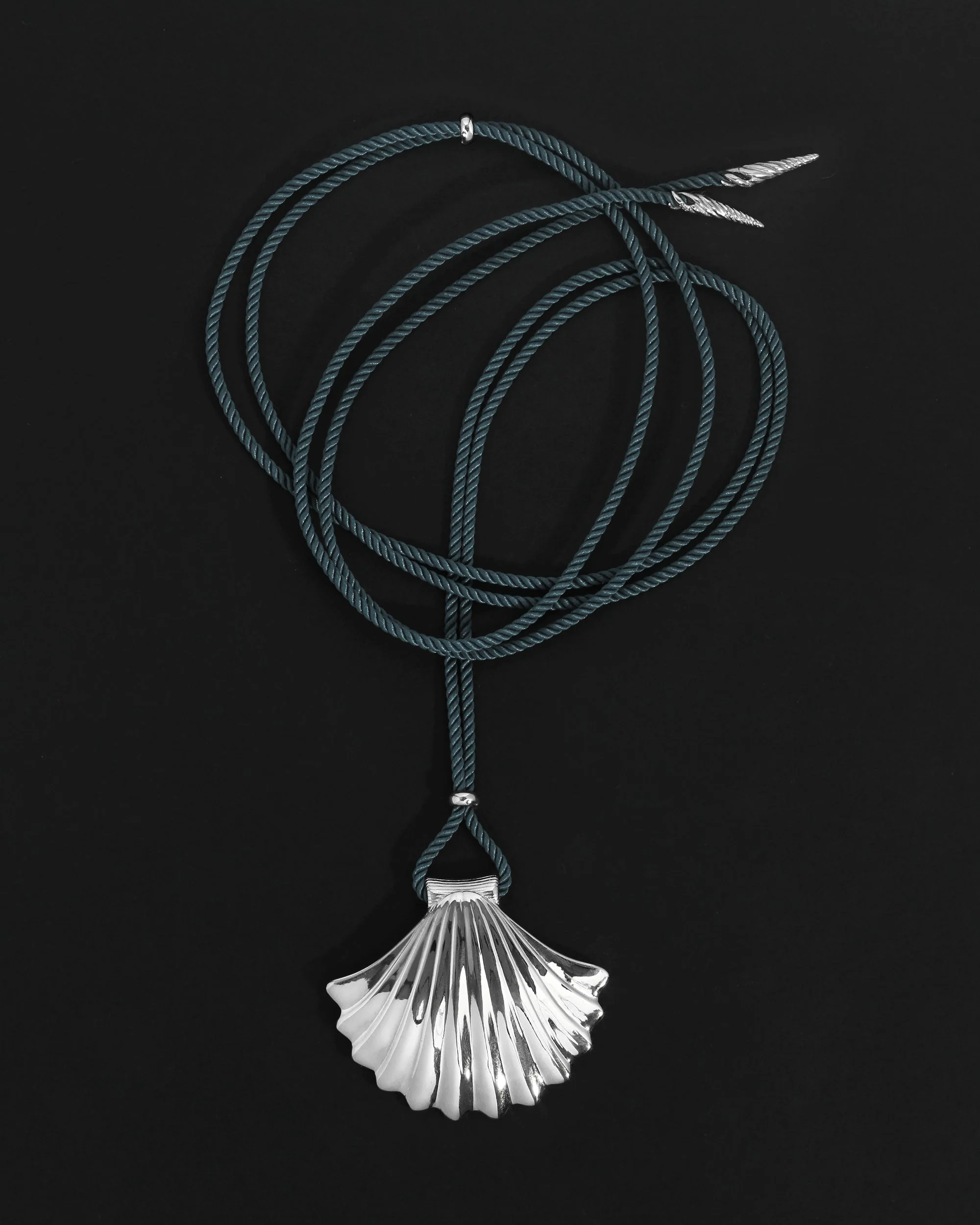 Eleni Cord Necklace Silver - Image 2