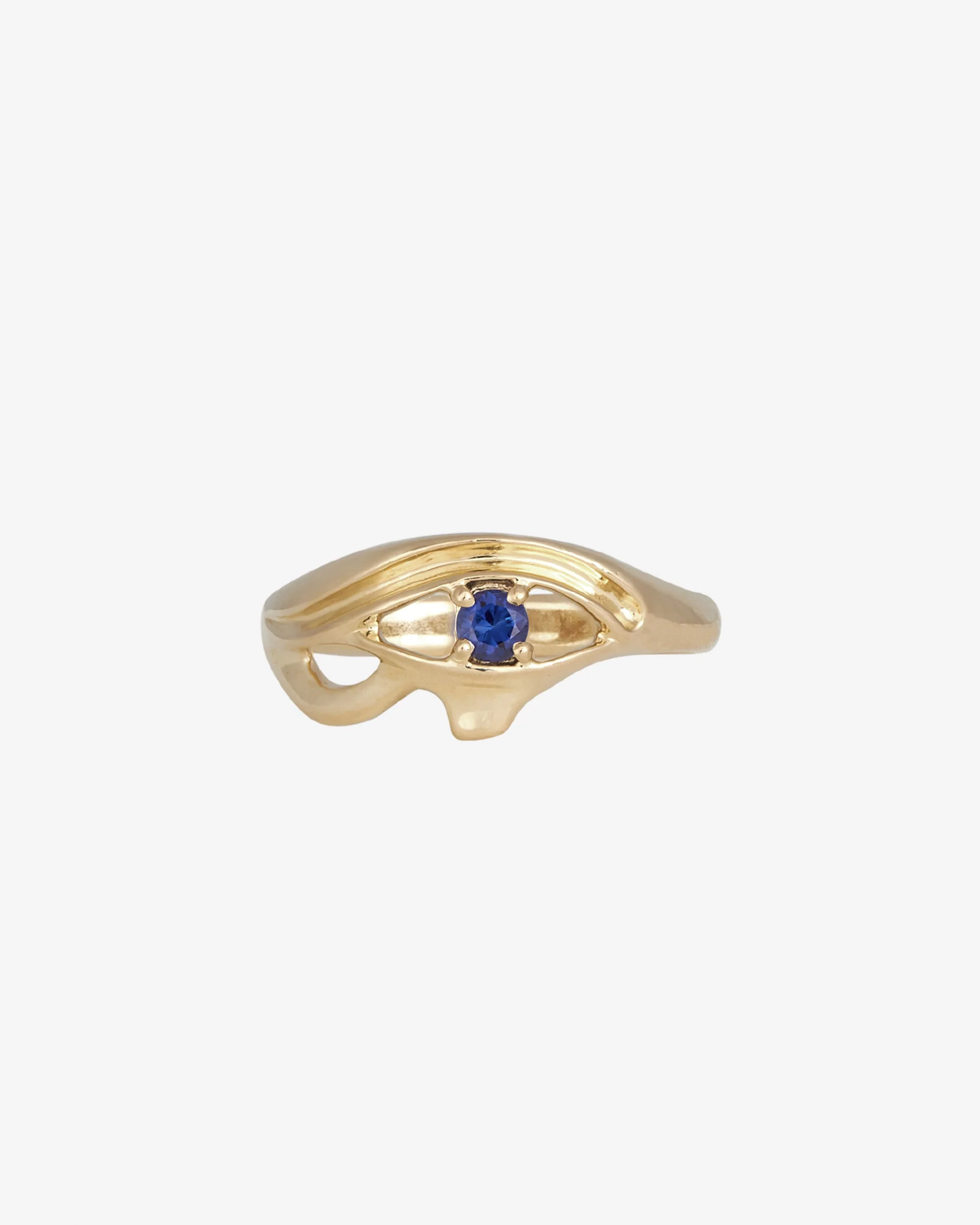 Eye of Ra Ring Blue Sapphire Solid Gold - Image 4