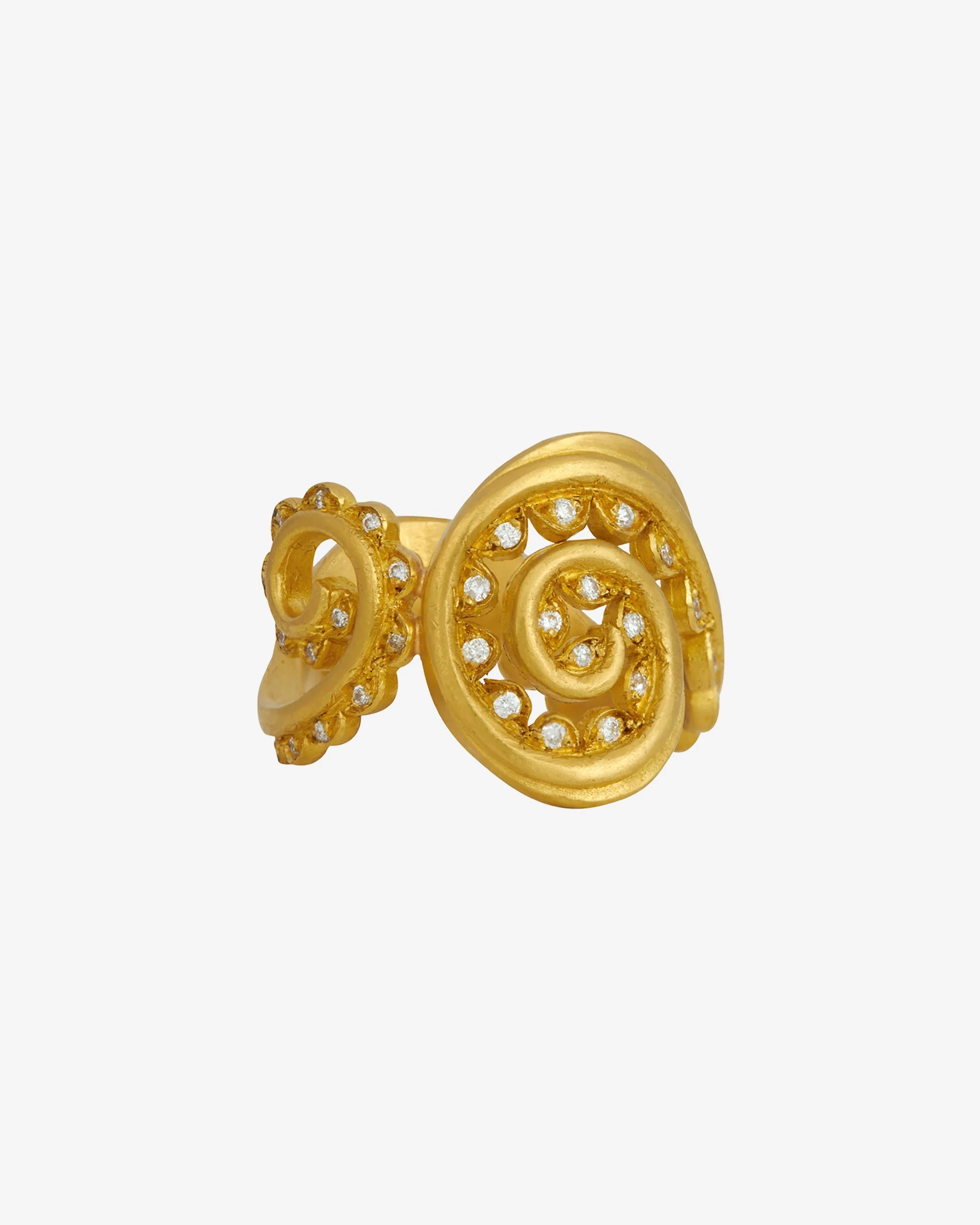 Fern Ring Diamond Solid Gold