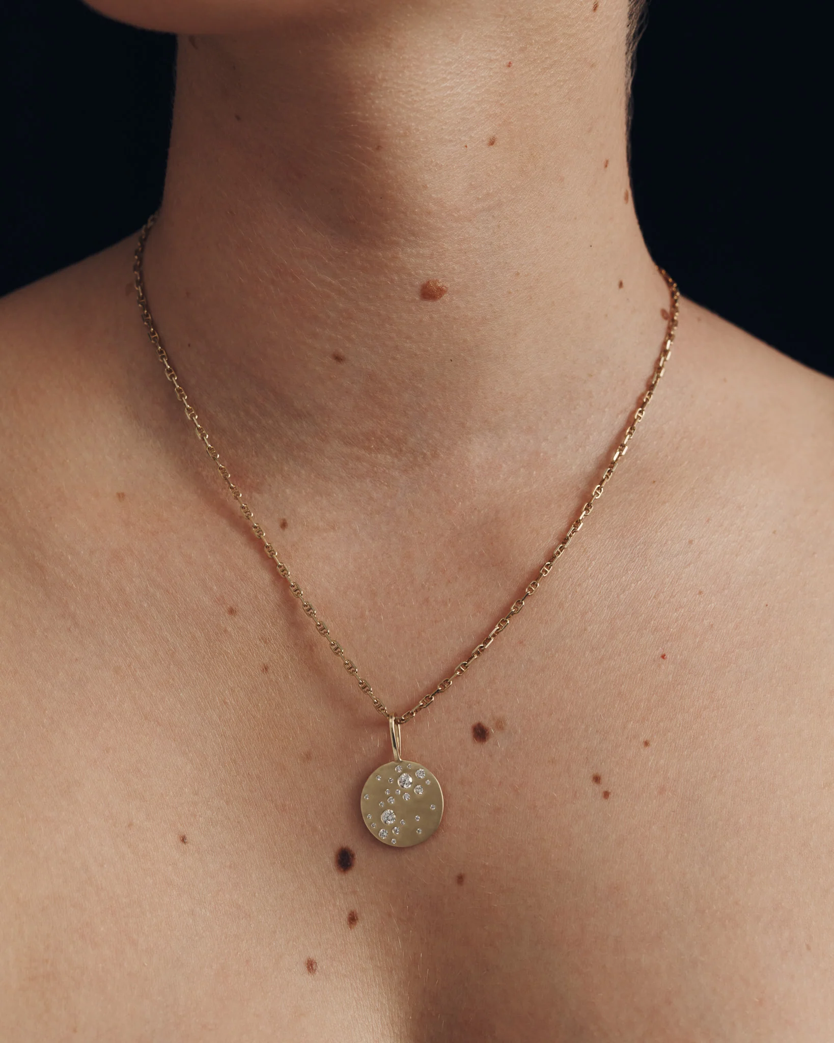 Galaxy Diamond Pendant Solid Gold - Image 4