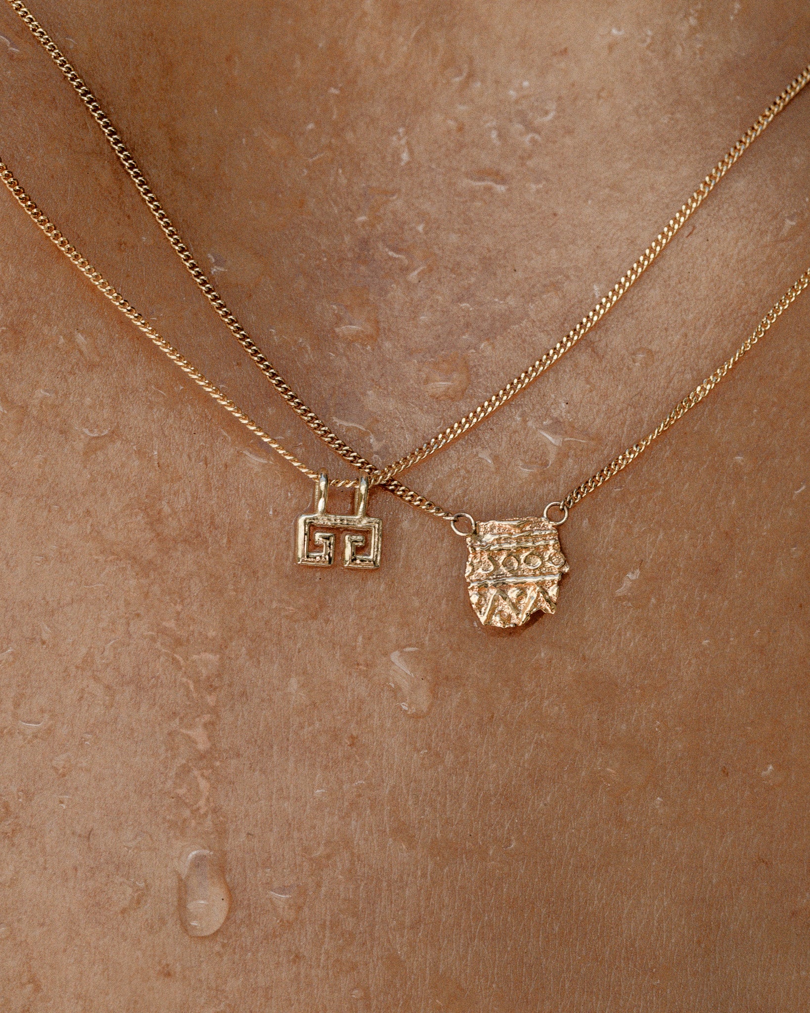 Greek Key Necklace Solid Gold - Image 2