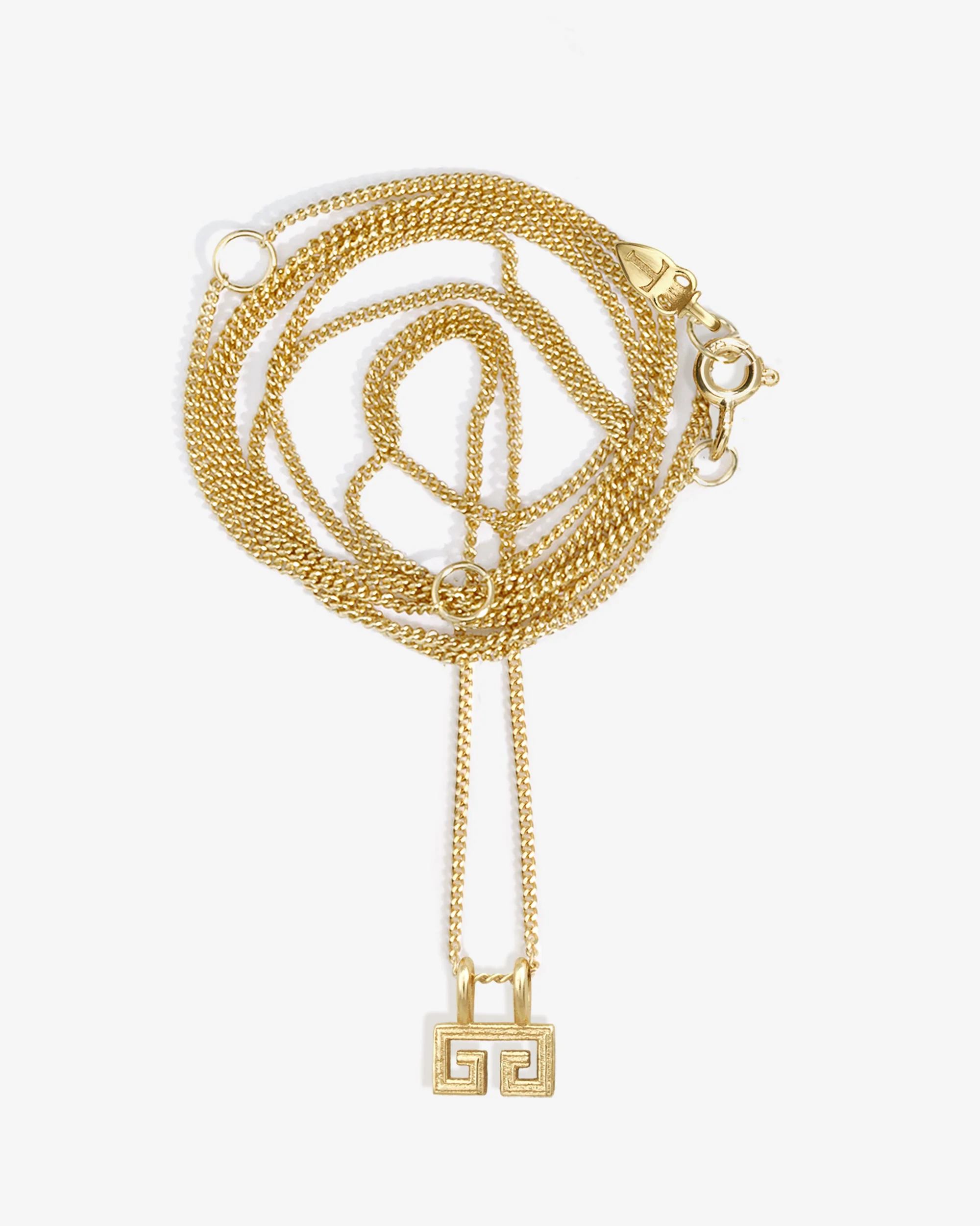 Greek Key Necklace Solid Gold - Image 3