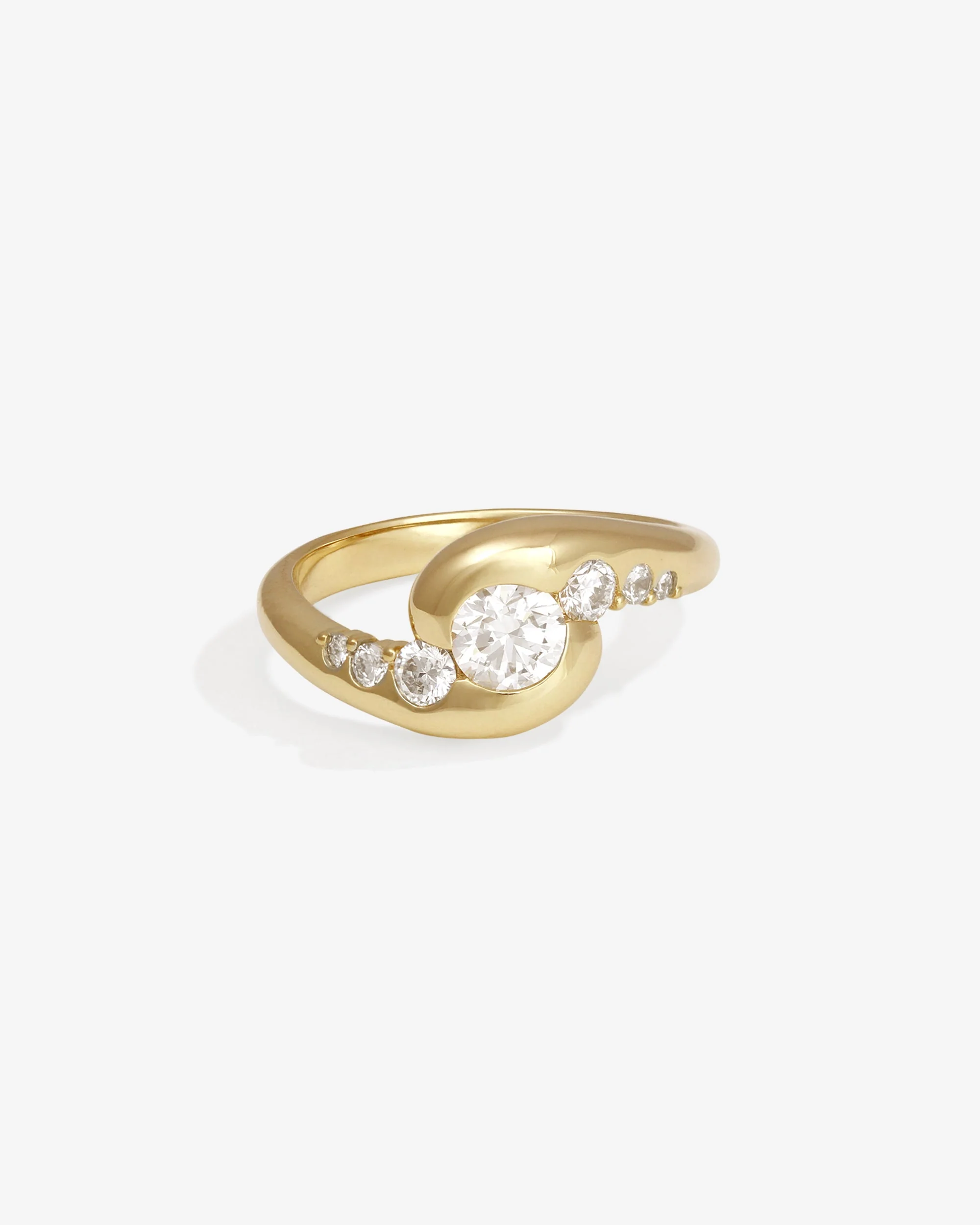 Helix Ring Diamond Solid Gold
