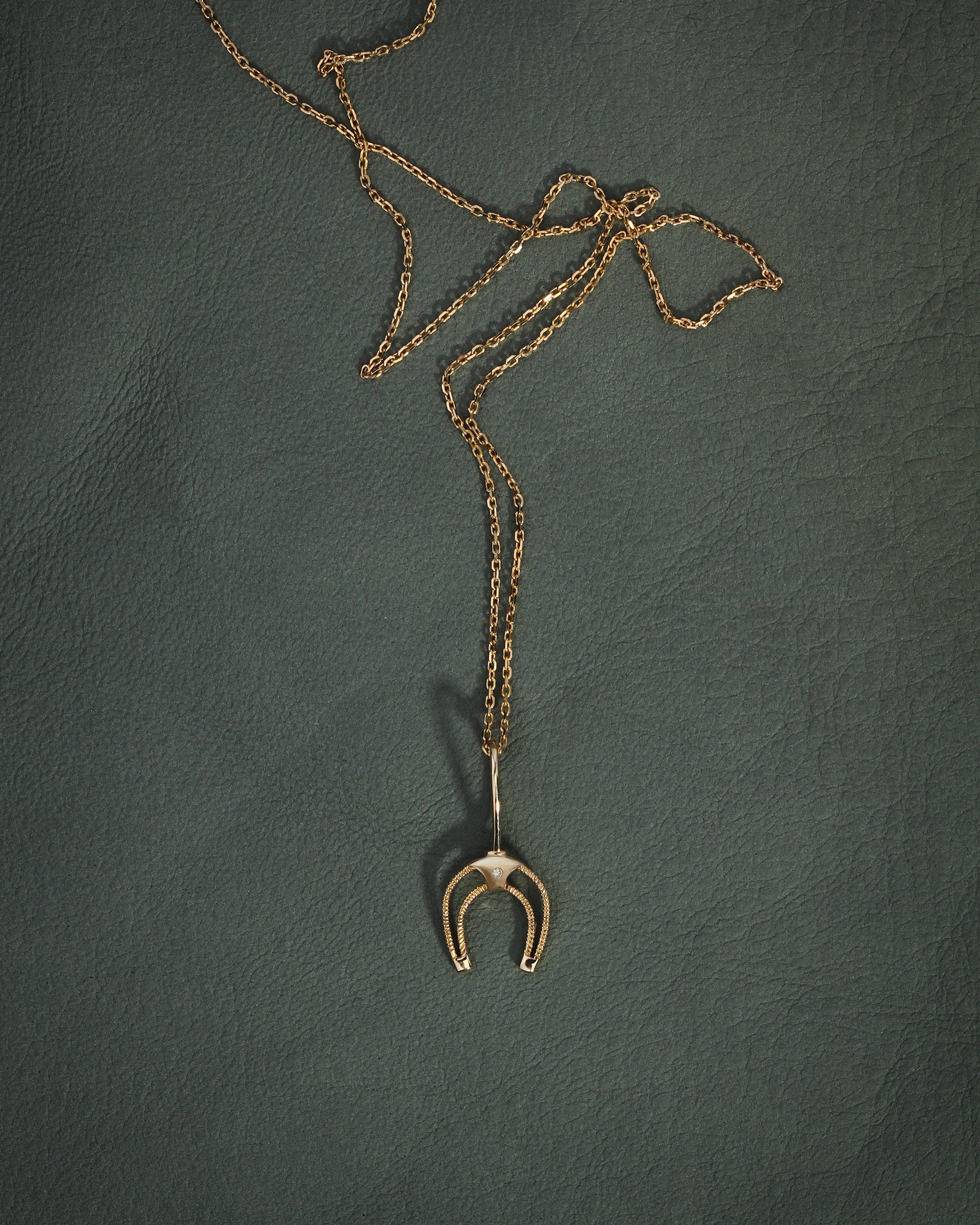 Horseshoe Pendant Diamond Solid Gold - Image 3