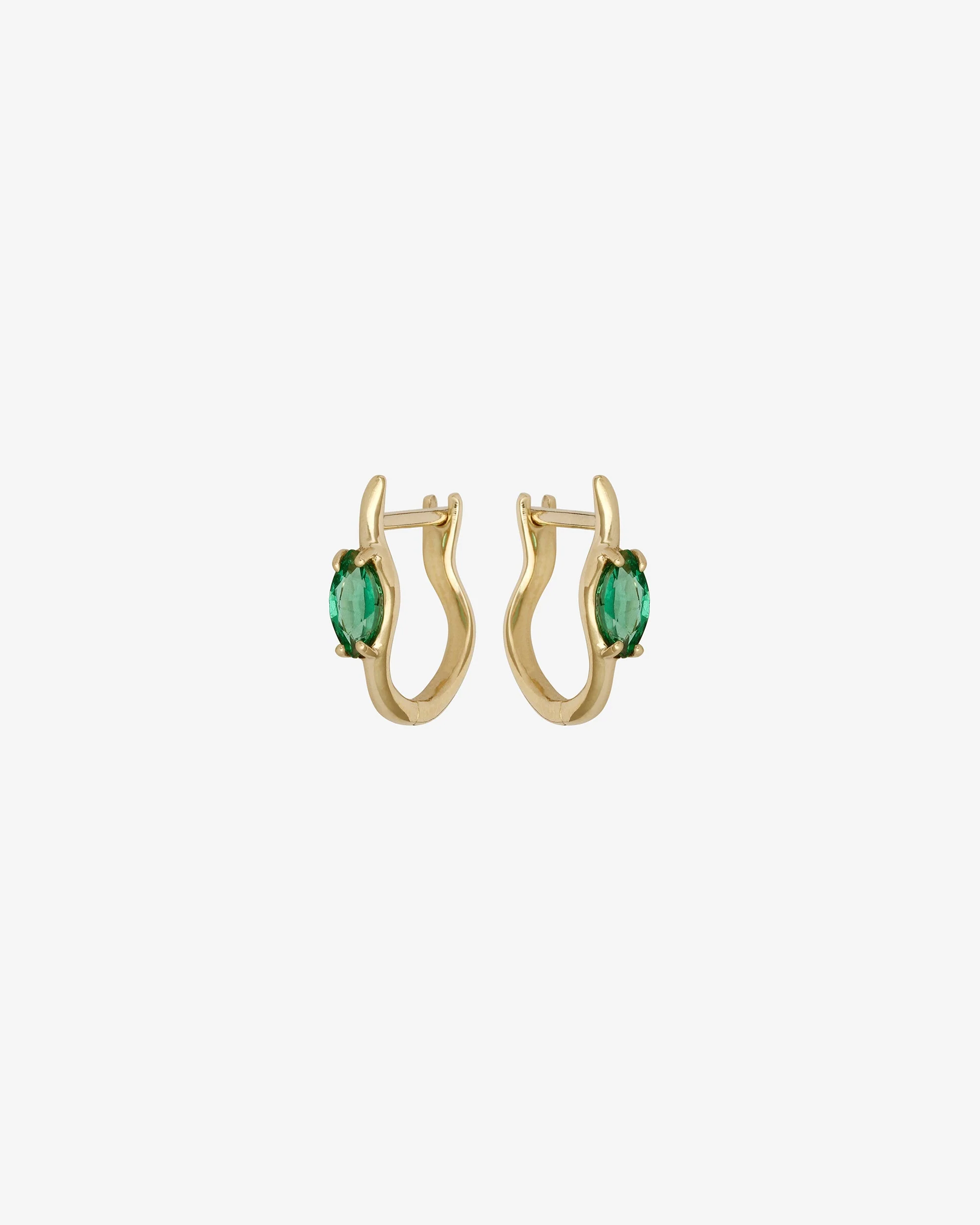 Iona Huggies Marquise Emerald Solid Gold