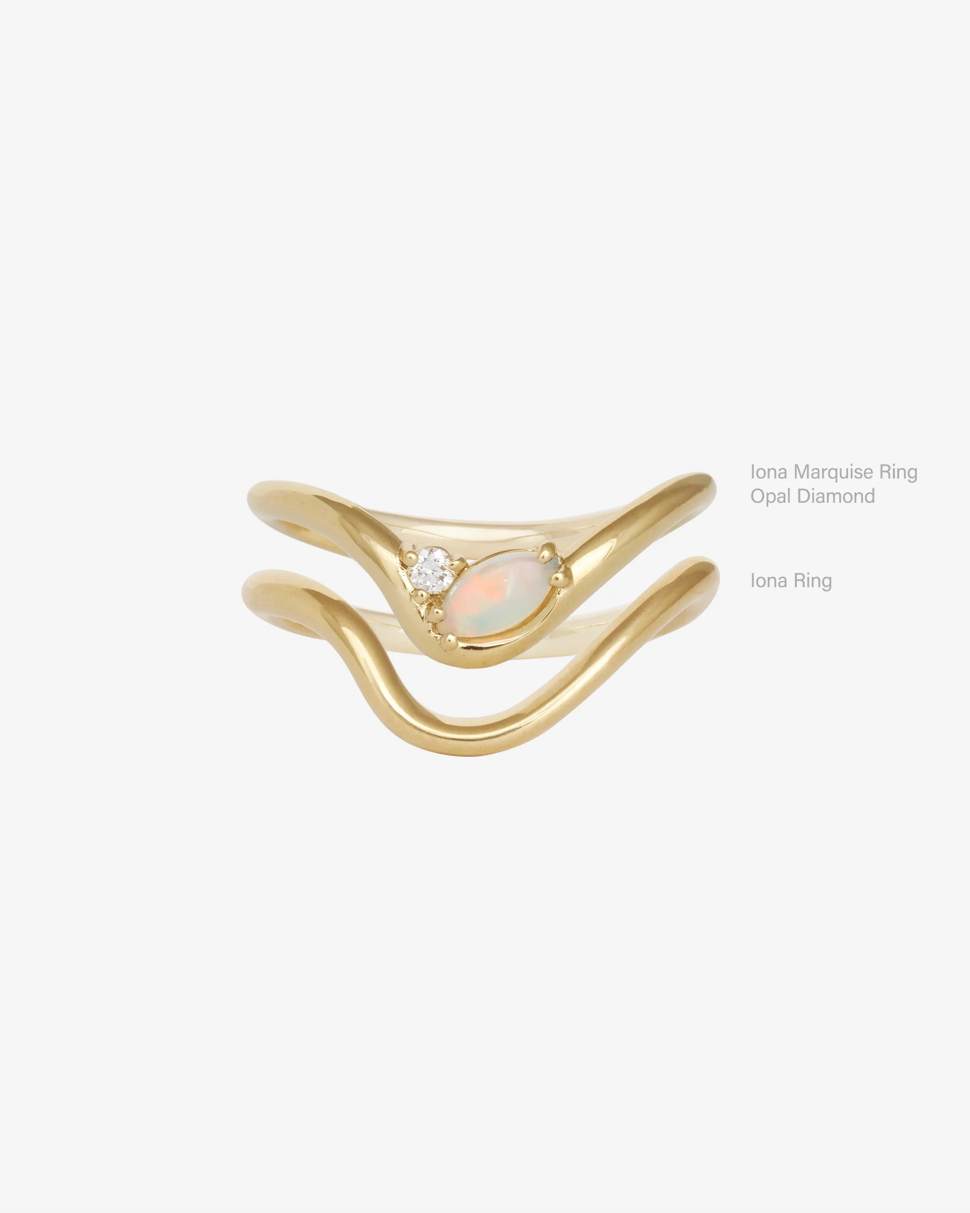 Iona Marquise Ring Opal Diamond Solid Gold - Image 3