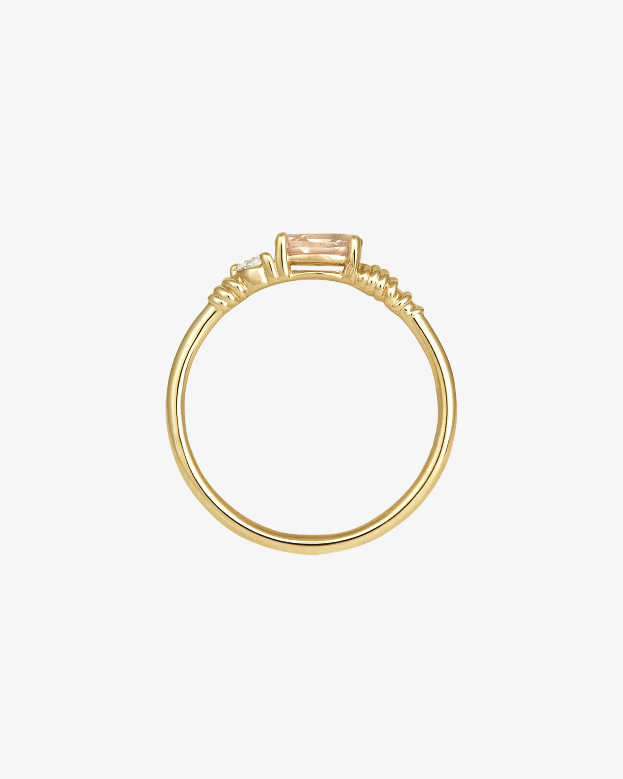 Jasmine Ring Morganite Diamond Solid Gold - Image 4