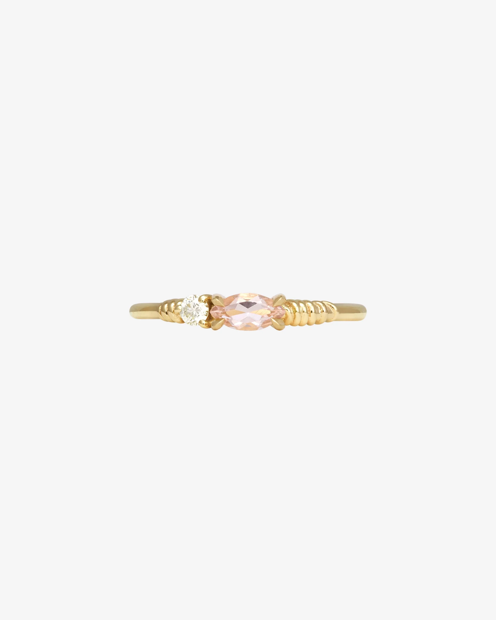 Jasmine Ring Morganite Diamond Solid Gold - Image 6