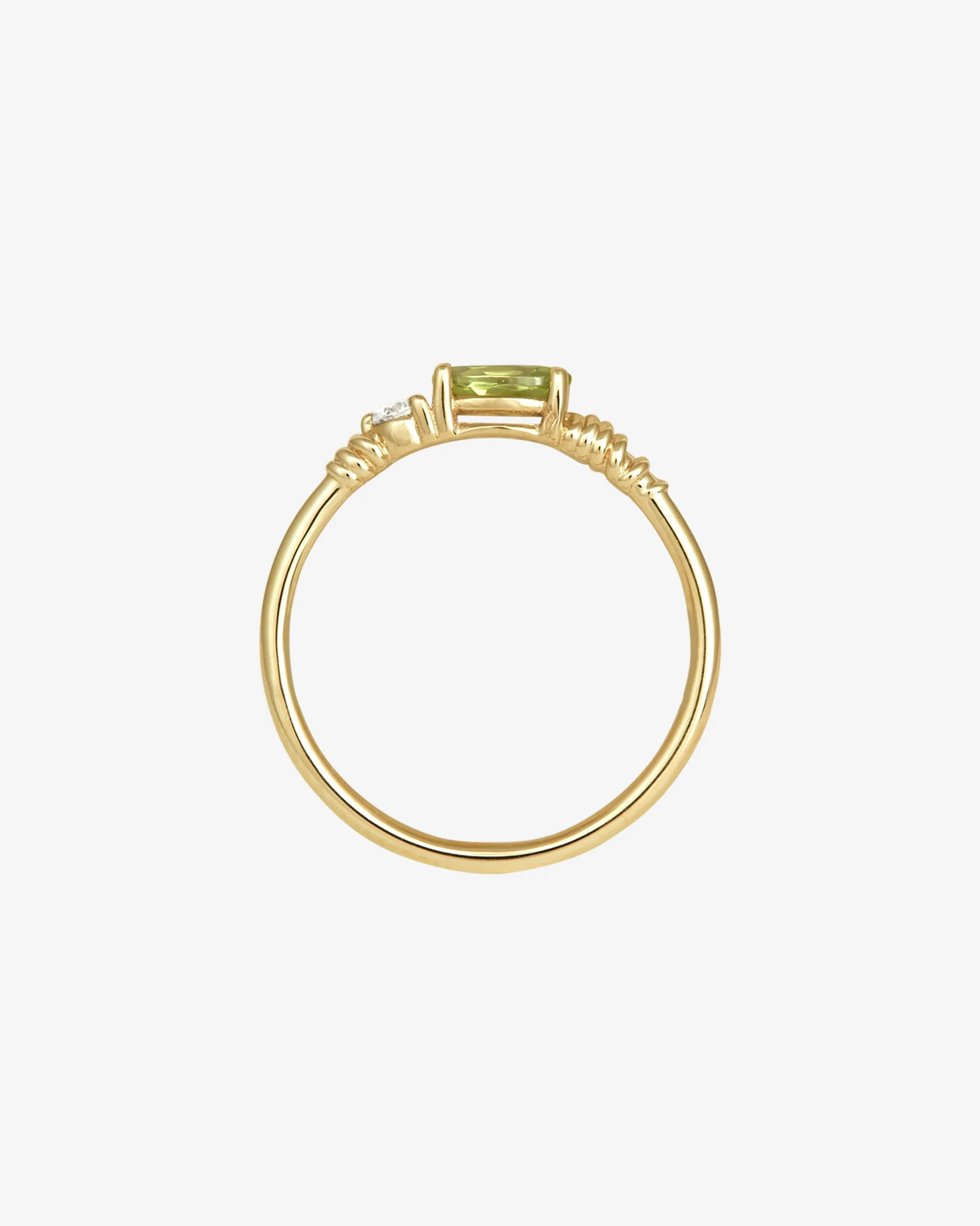 Jasmine Ring Peridot Diamond Solid Gold - Image 3