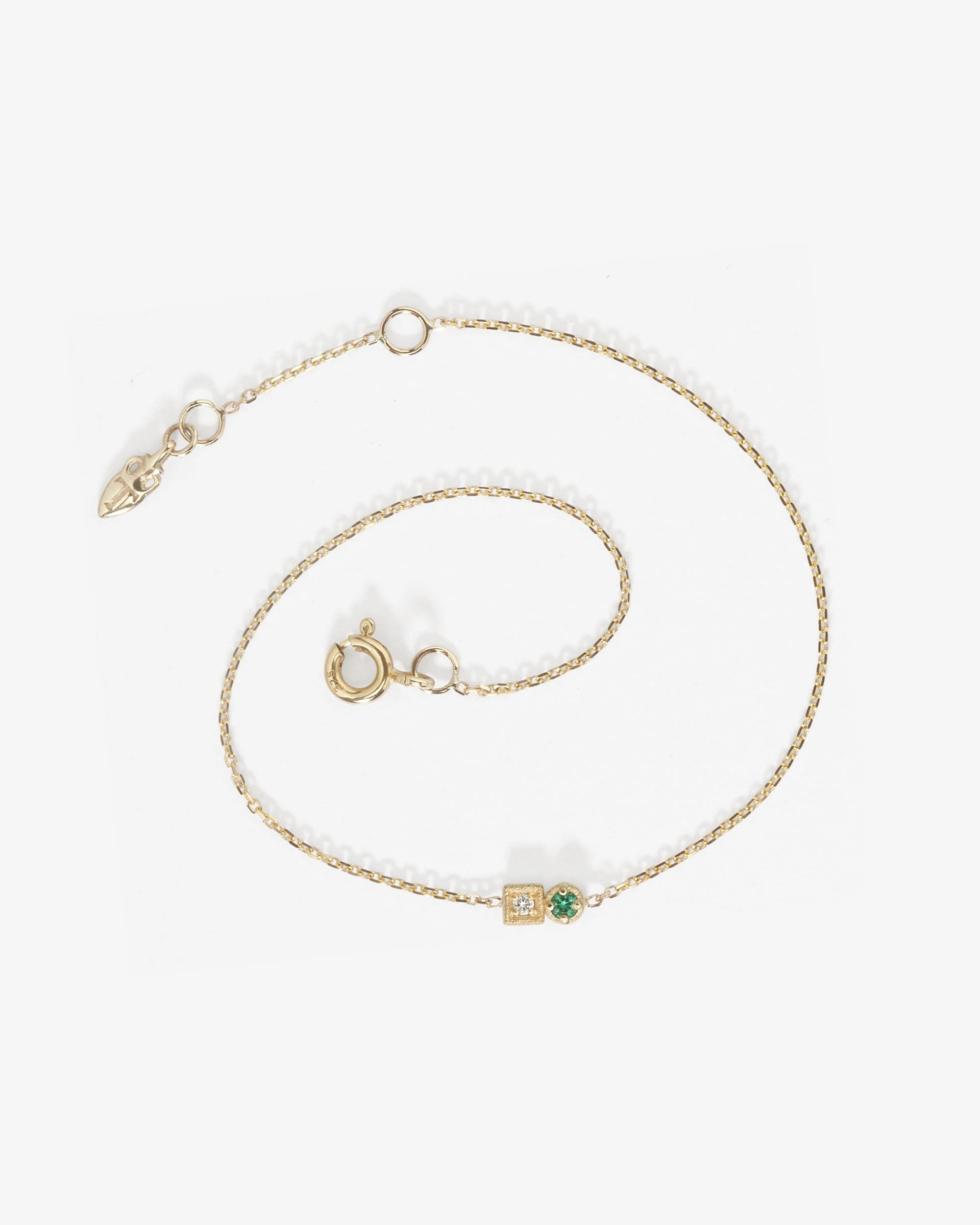 Lenci Bracelet Emerald Diamond Solid Gold