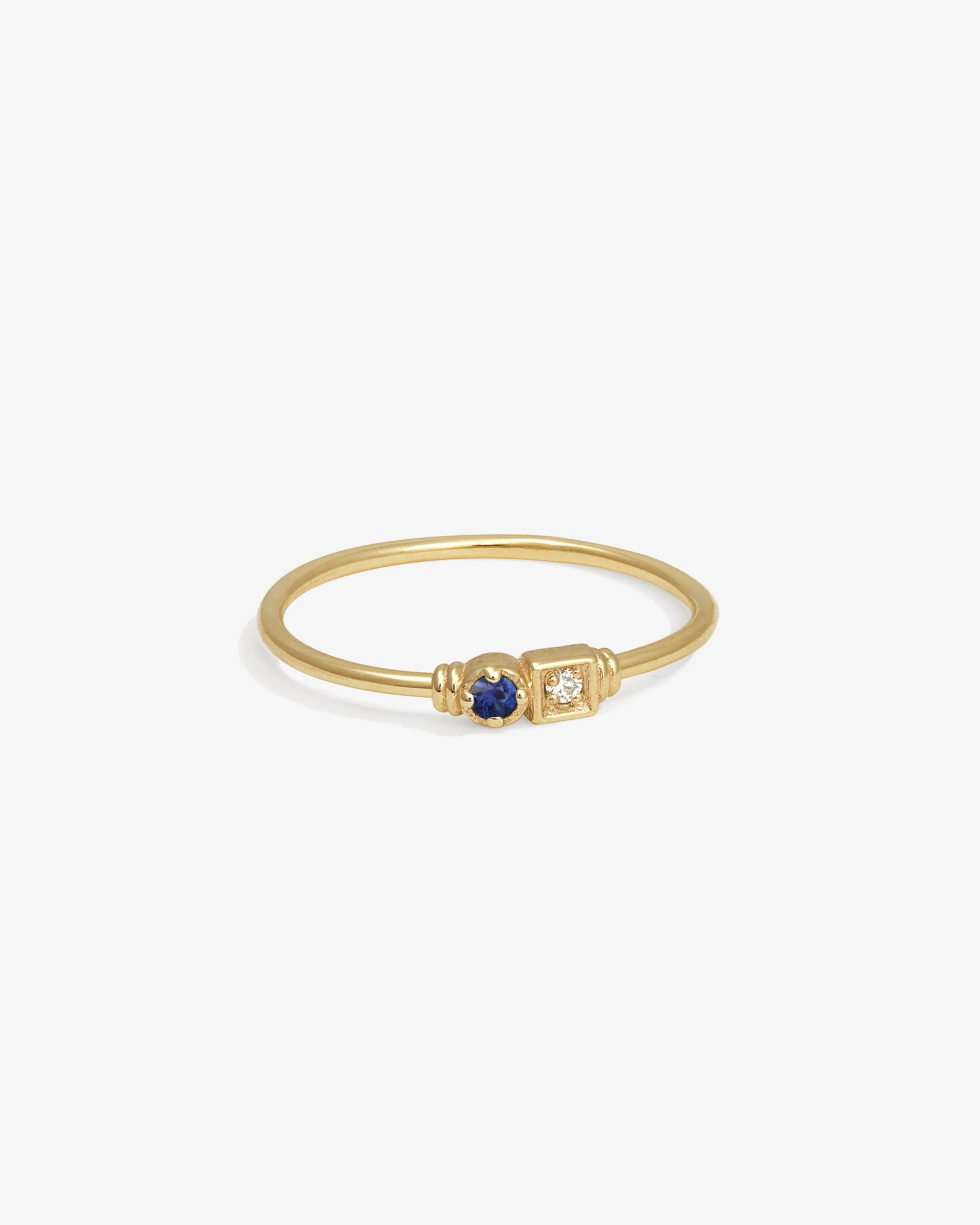 Lenci Ring Sapphire Diamond Solid Gold