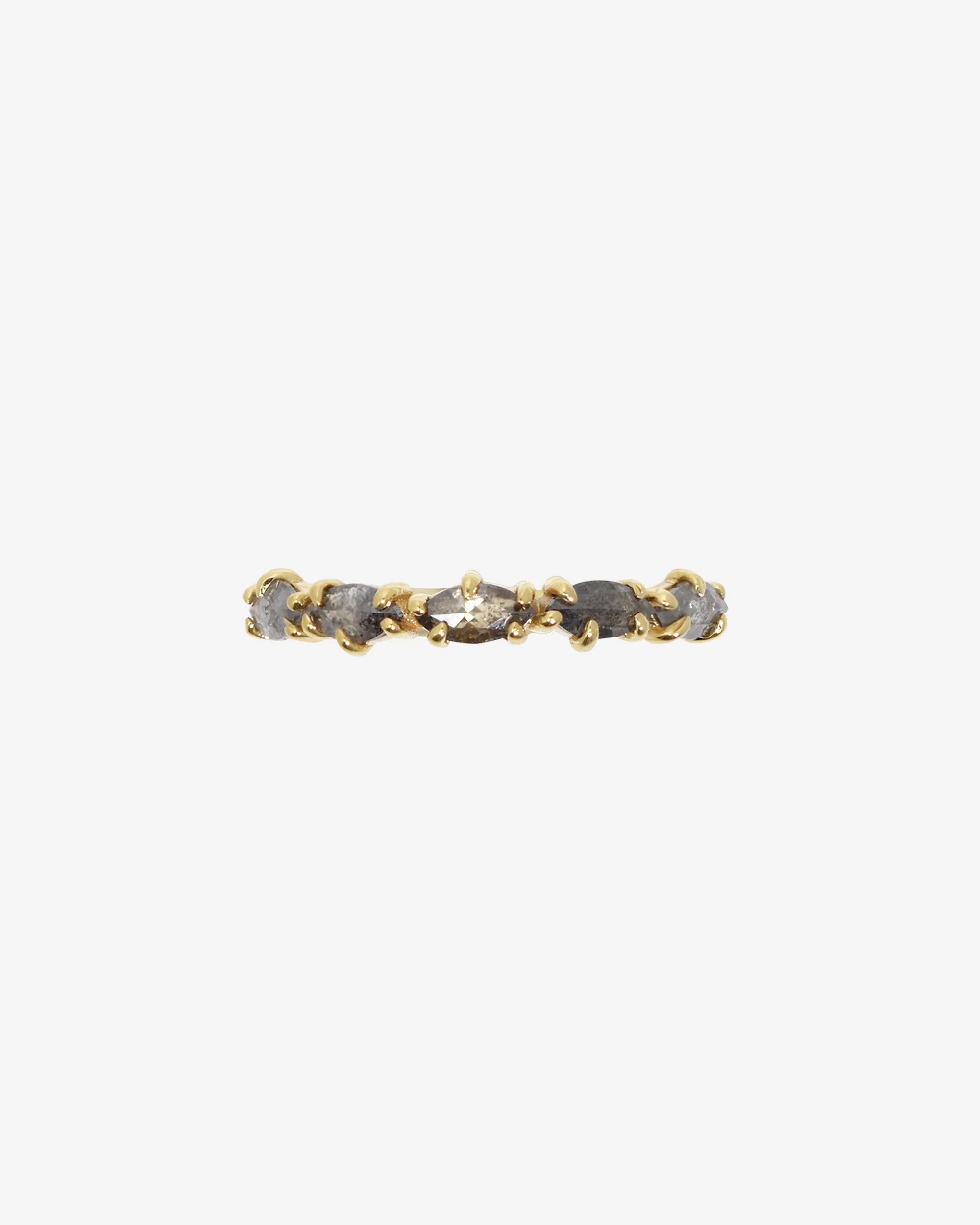 Love Knot Ring Salt and Pepper Diamond Solid Gold - Image 3