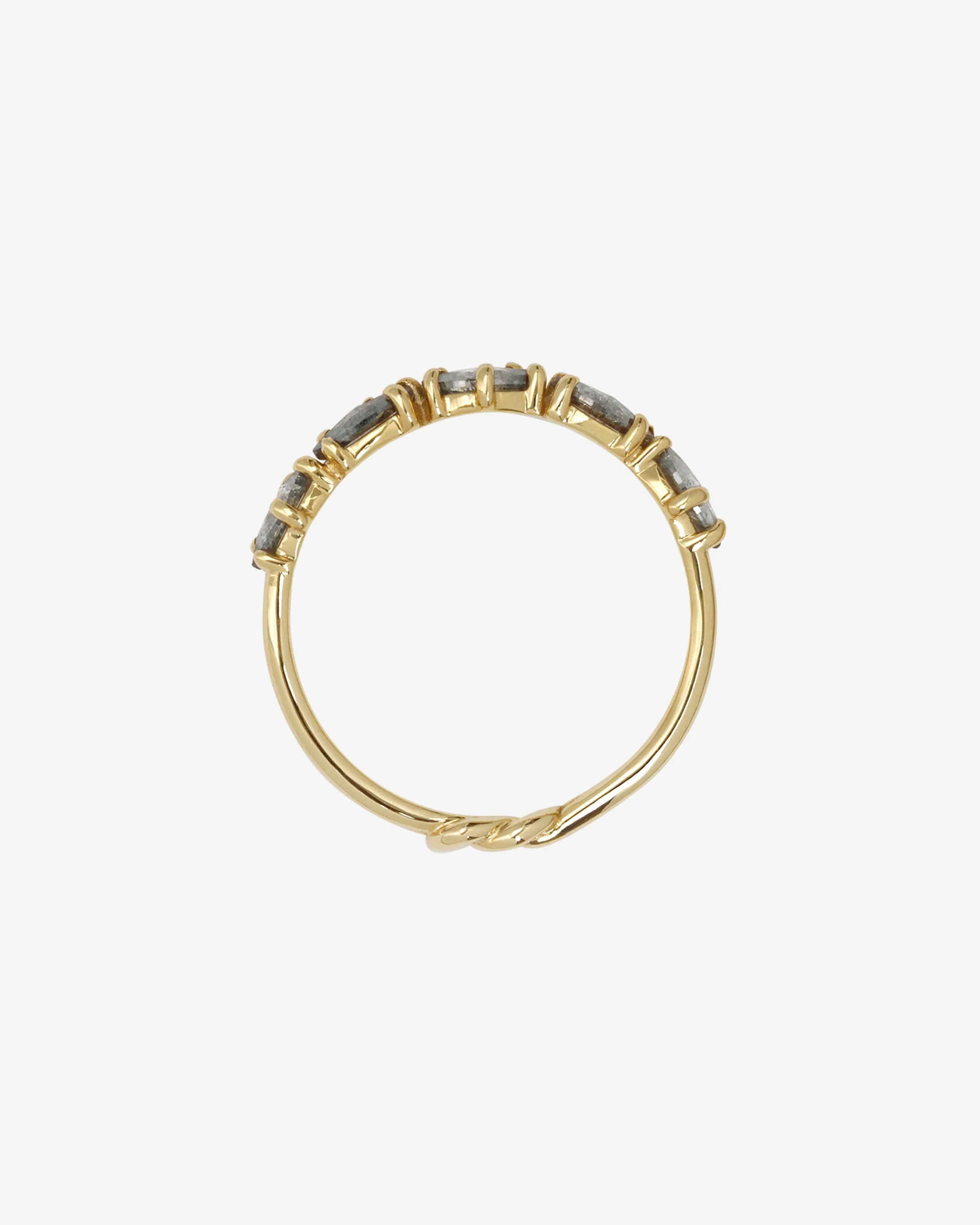 Love Knot Ring Salt and Pepper Diamond Solid Gold - Image 5