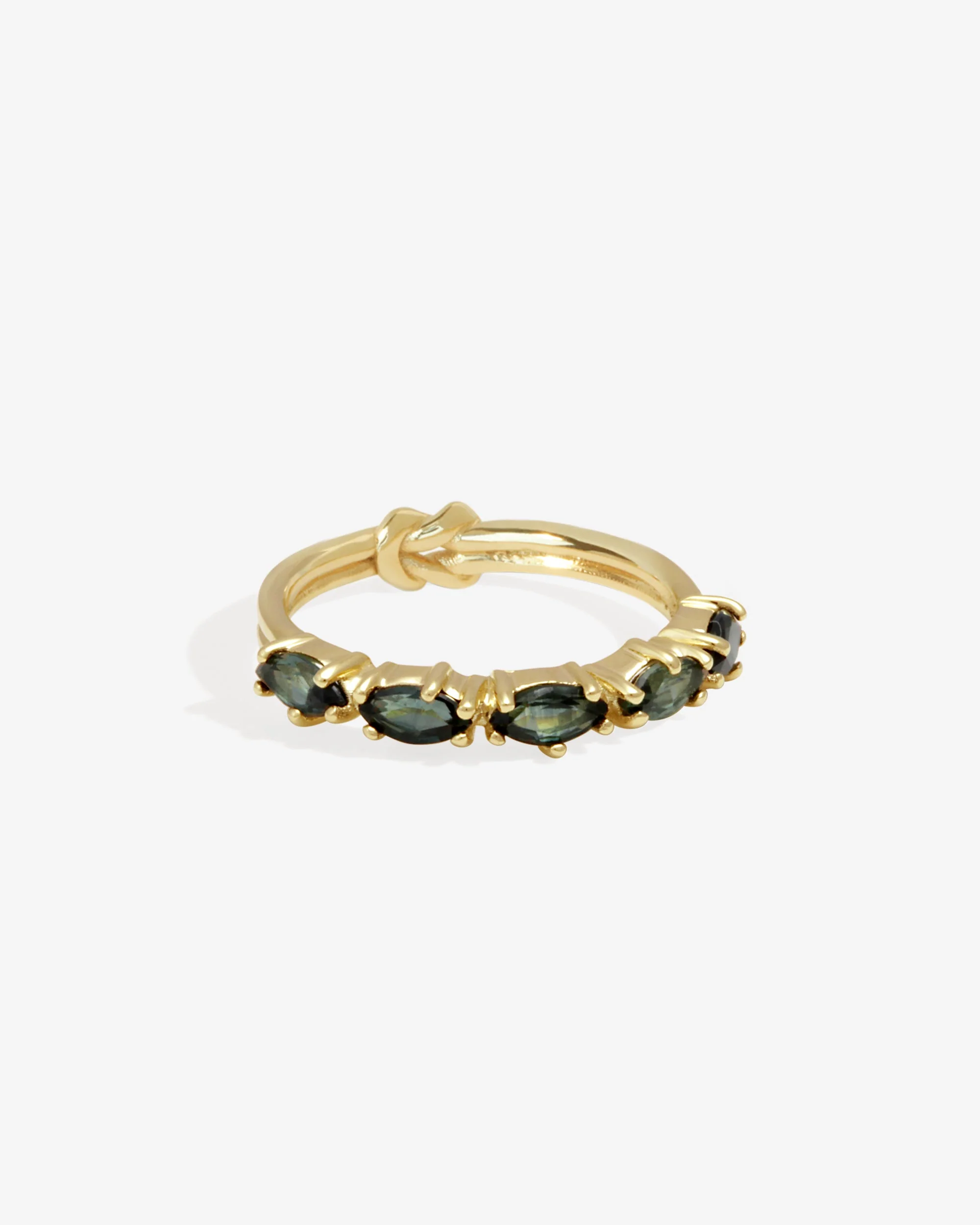 Love Knot Ring Teal Sapphire Solid Gold