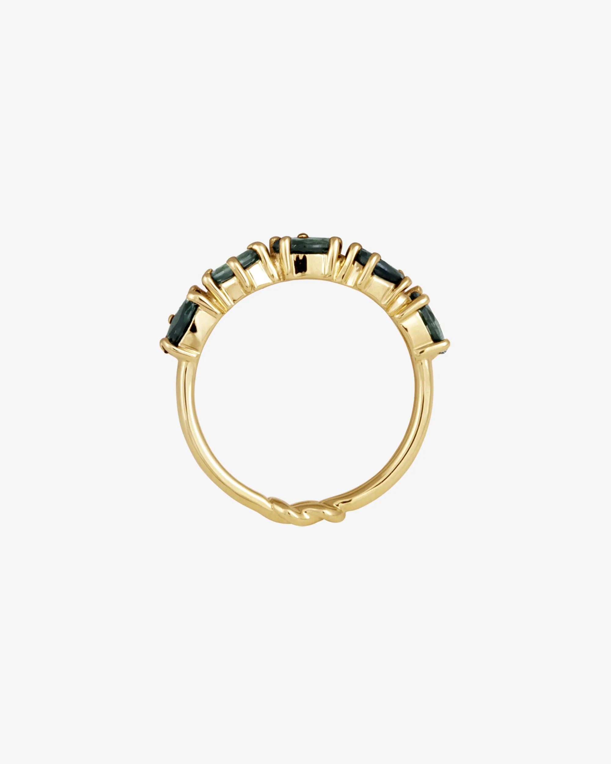 Love Knot Ring Teal Sapphire Solid Gold - Image 3
