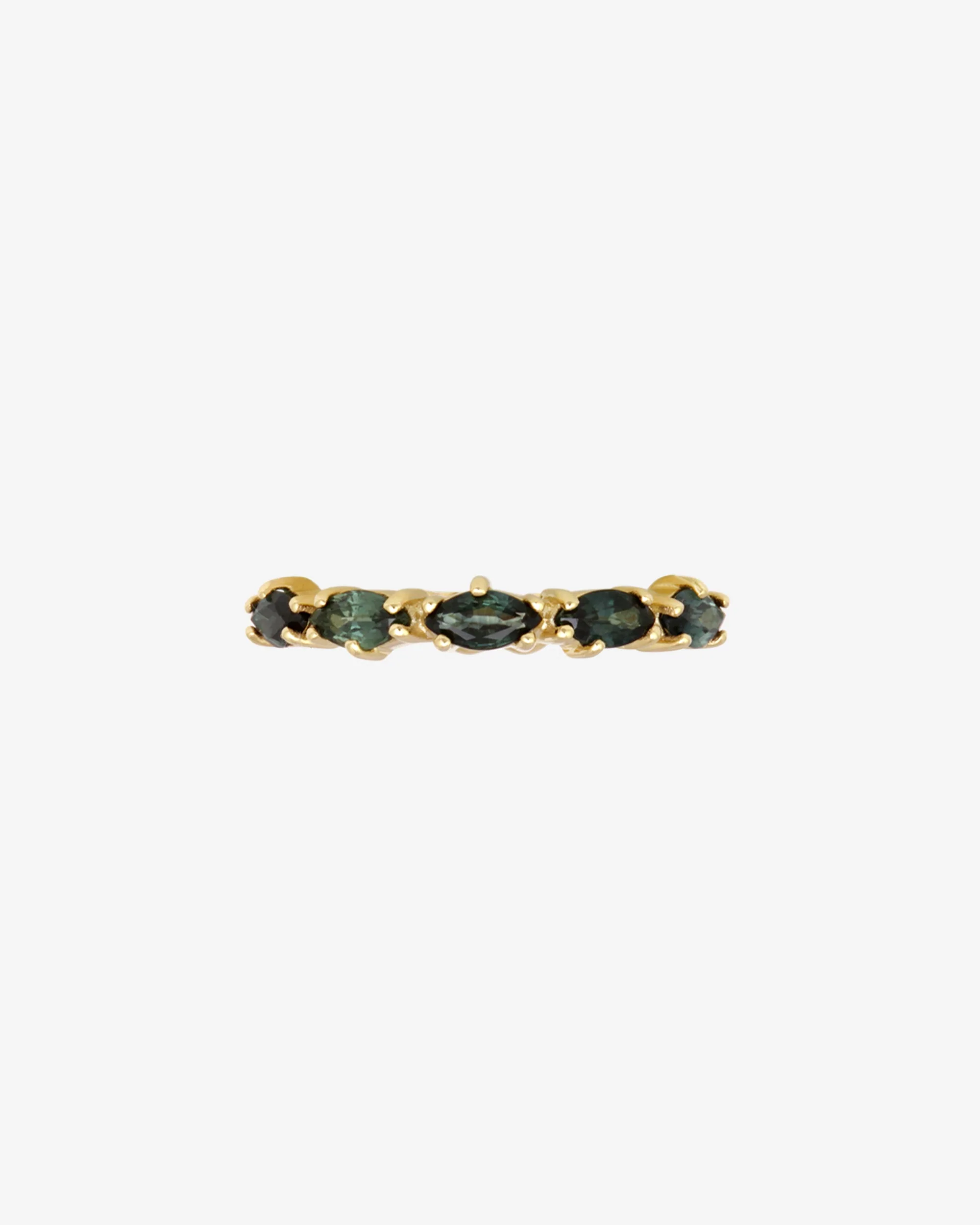 Love Knot Ring Teal Sapphire Solid Gold - Image 4