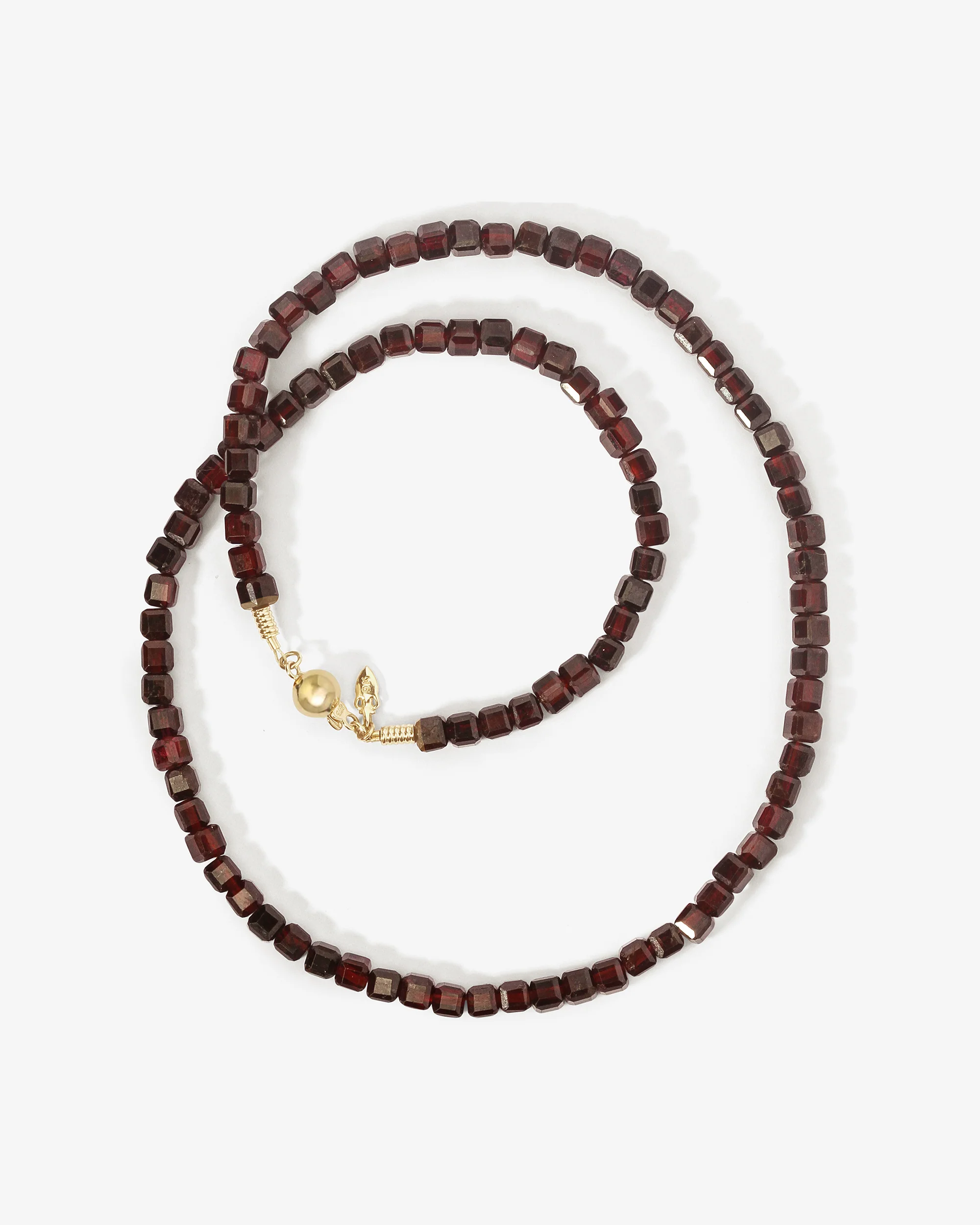 Lucien Garnet Bead Necklace Solid Gold - Image 4