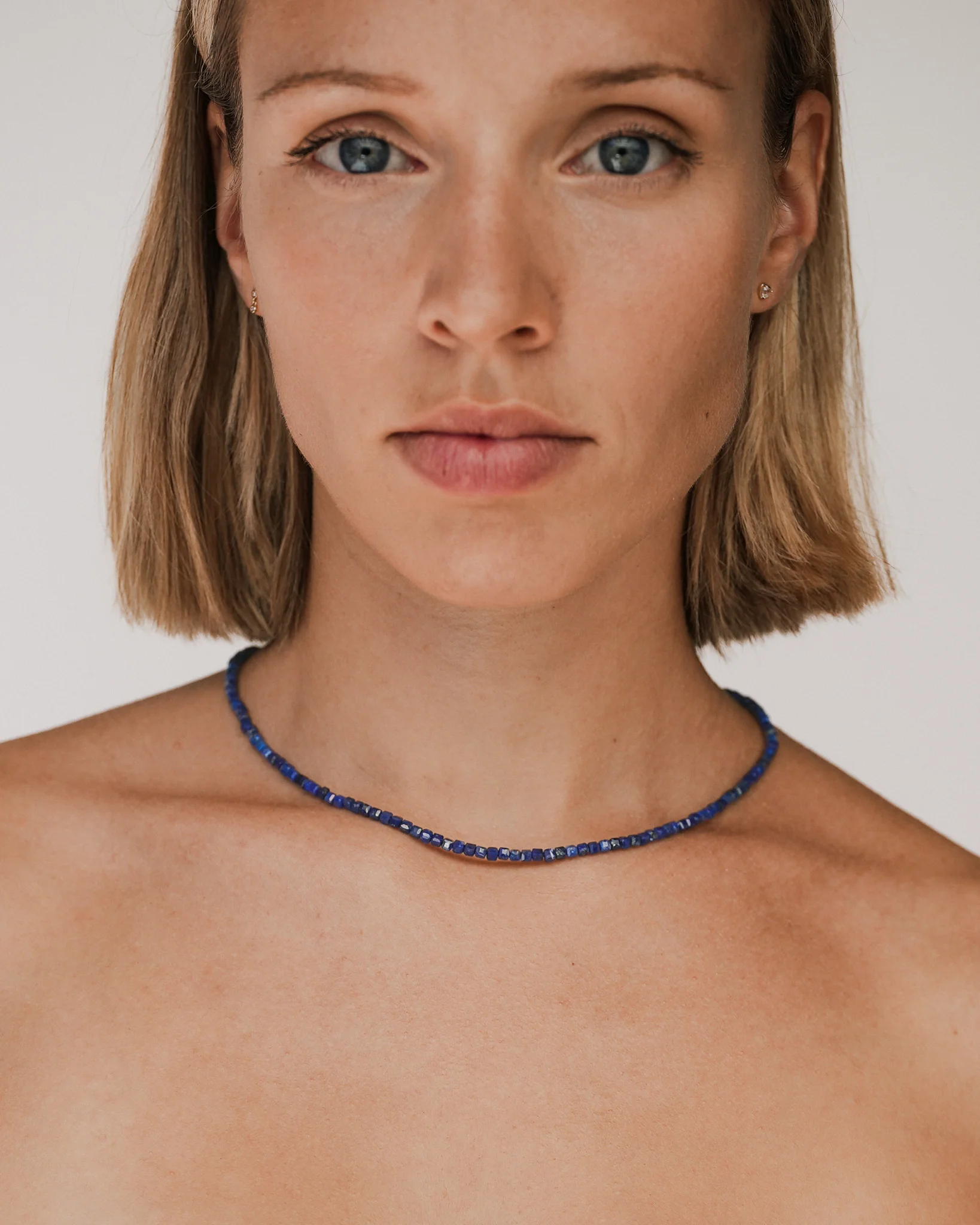 Lucien Lapis Bead Necklace Solid Gold - Image 2