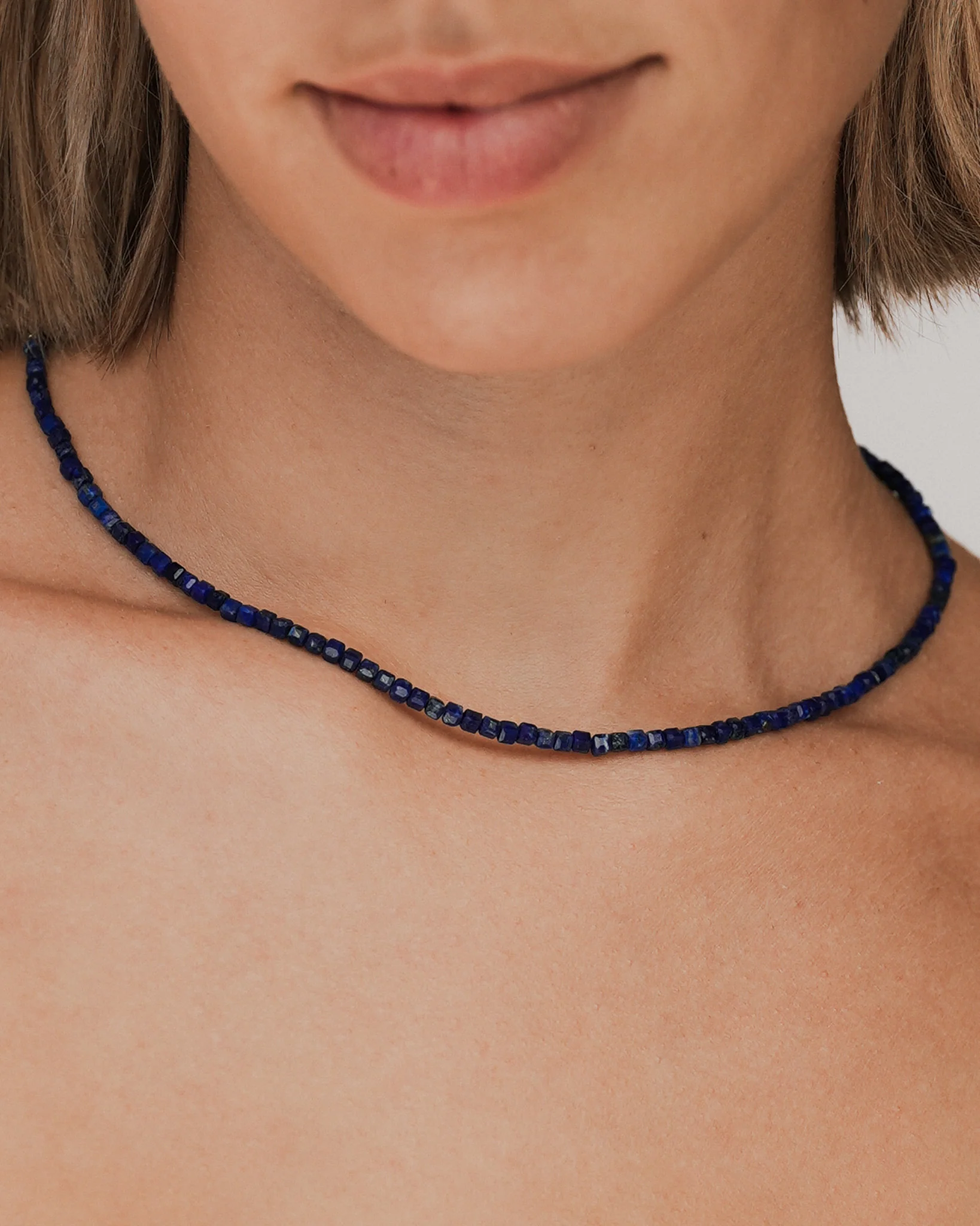 Lucien Lapis Bead Necklace Solid Gold - Image 3