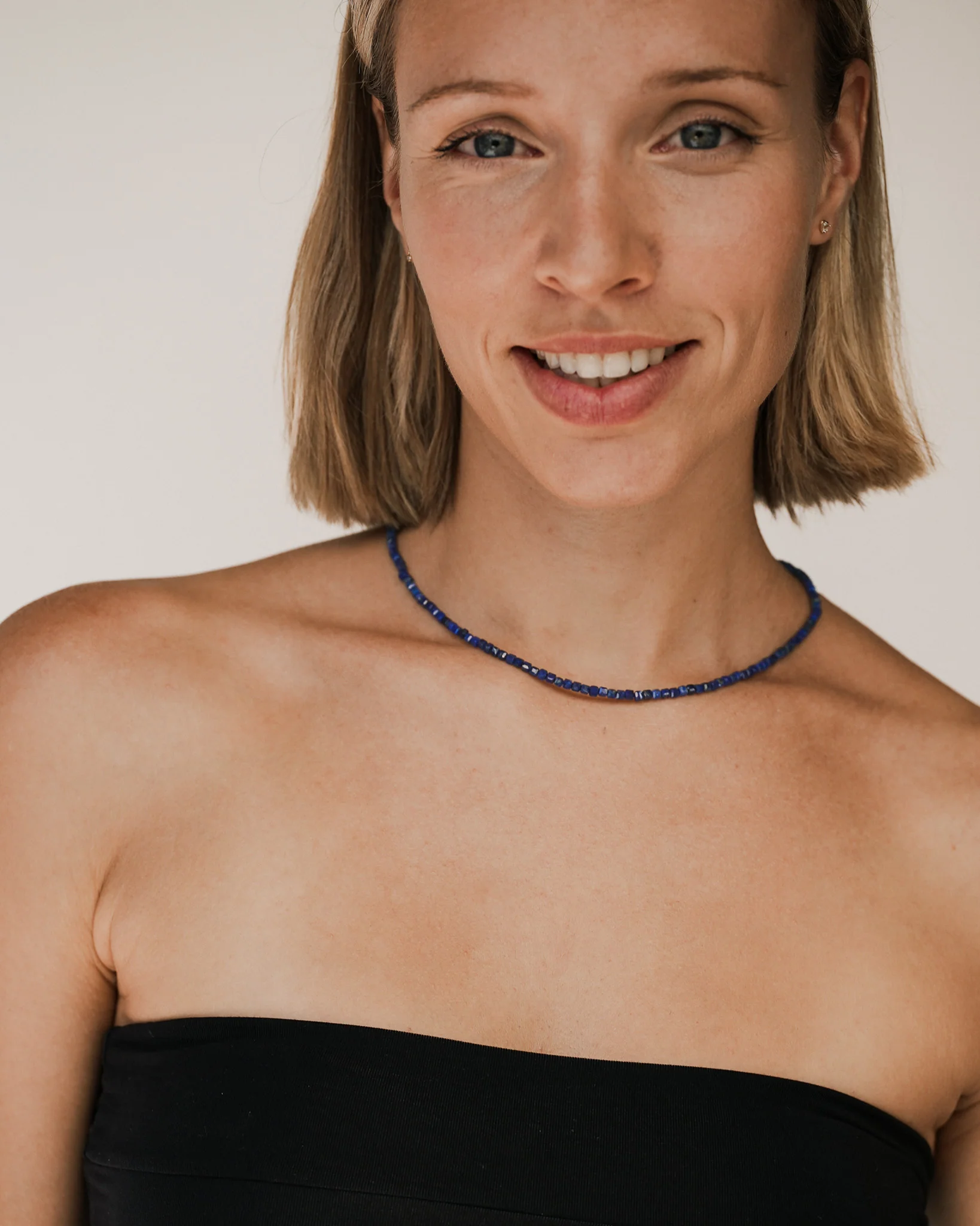 Lucien Lapis Bead Necklace Solid Gold - Image 5