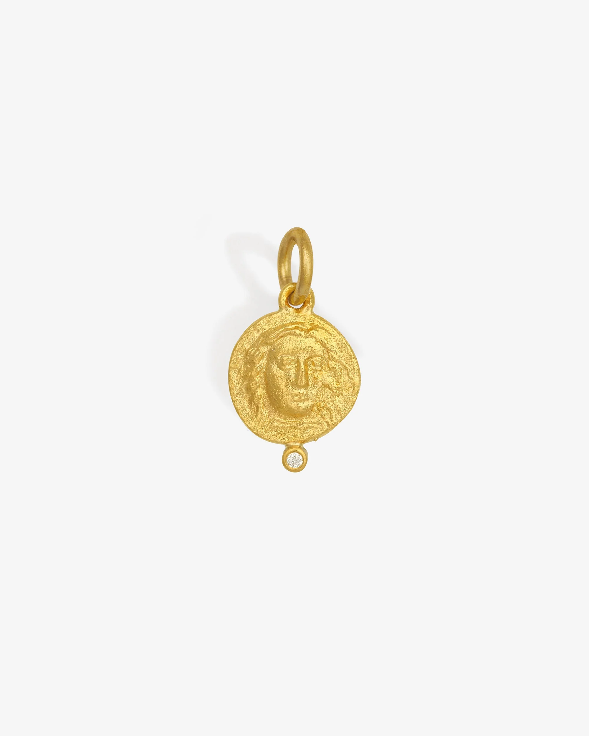 Macedon Coin Pendant Diamond Solid Gold - Image 3
