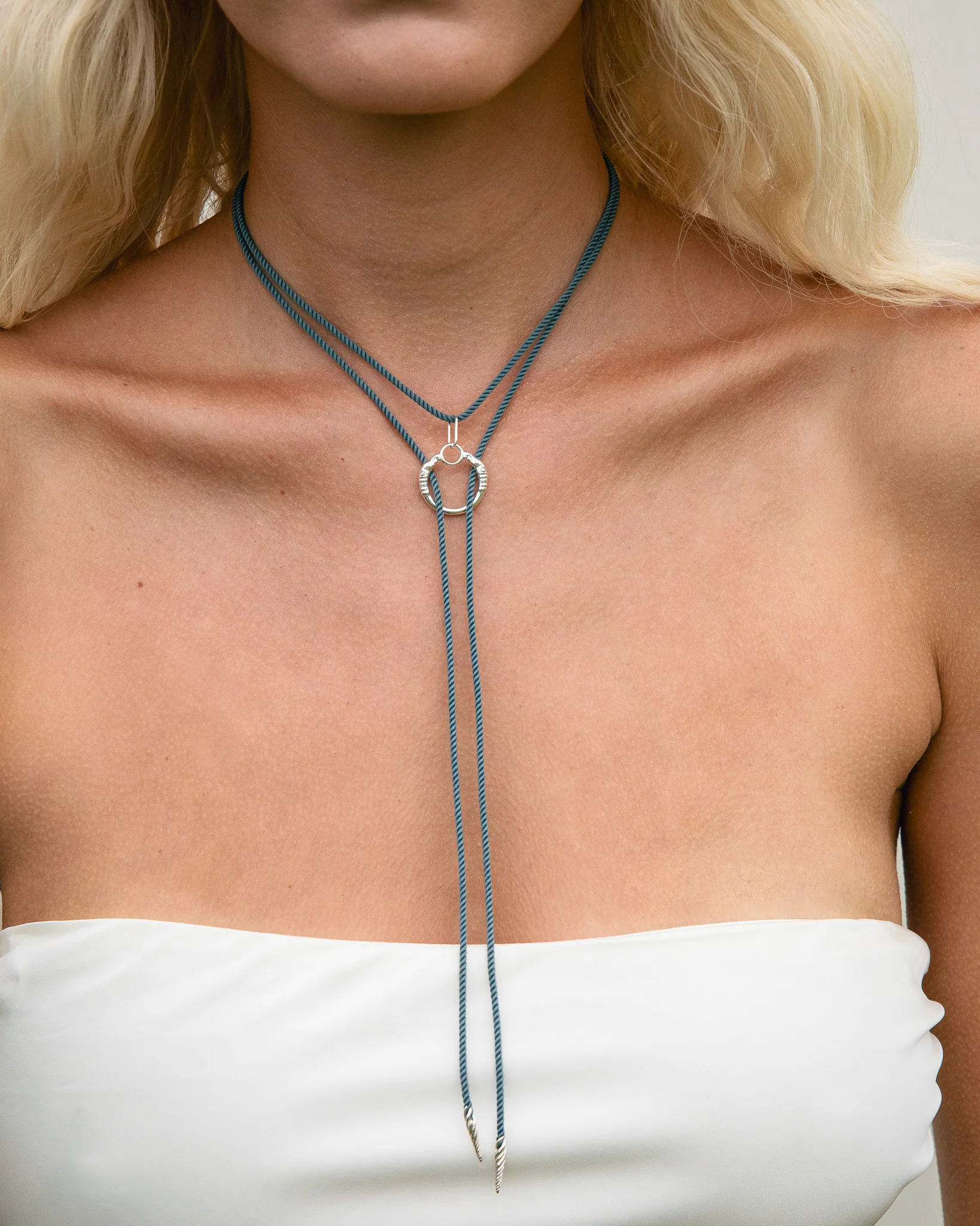Mar Cord Necktie Silver - Image 2