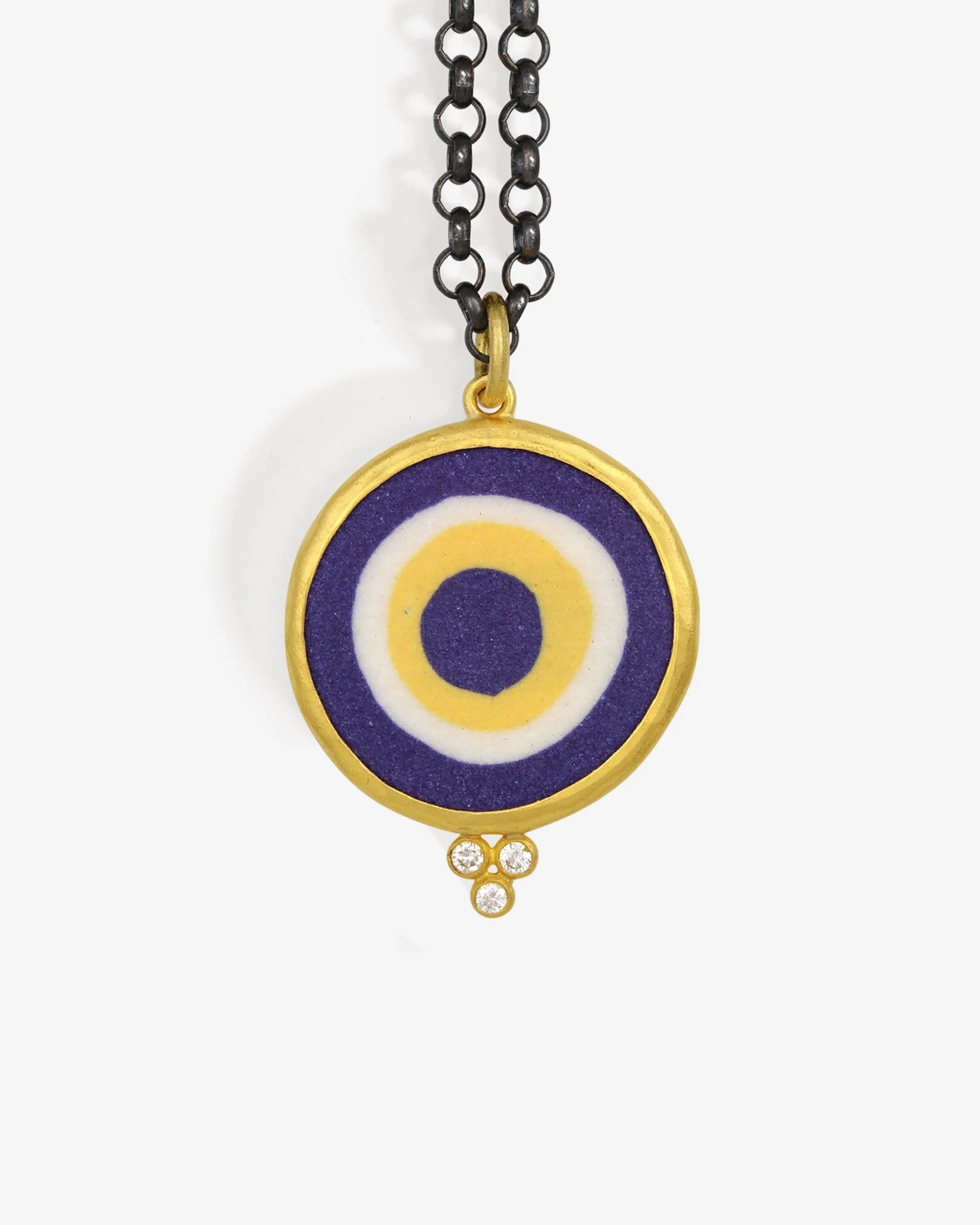 Mati Eye Necklace III Indigo Diamond Solid Gold