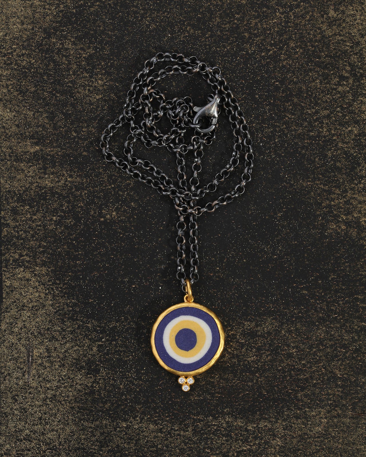 Mati Eye Necklace III Indigo Diamond Solid Gold - Image 2